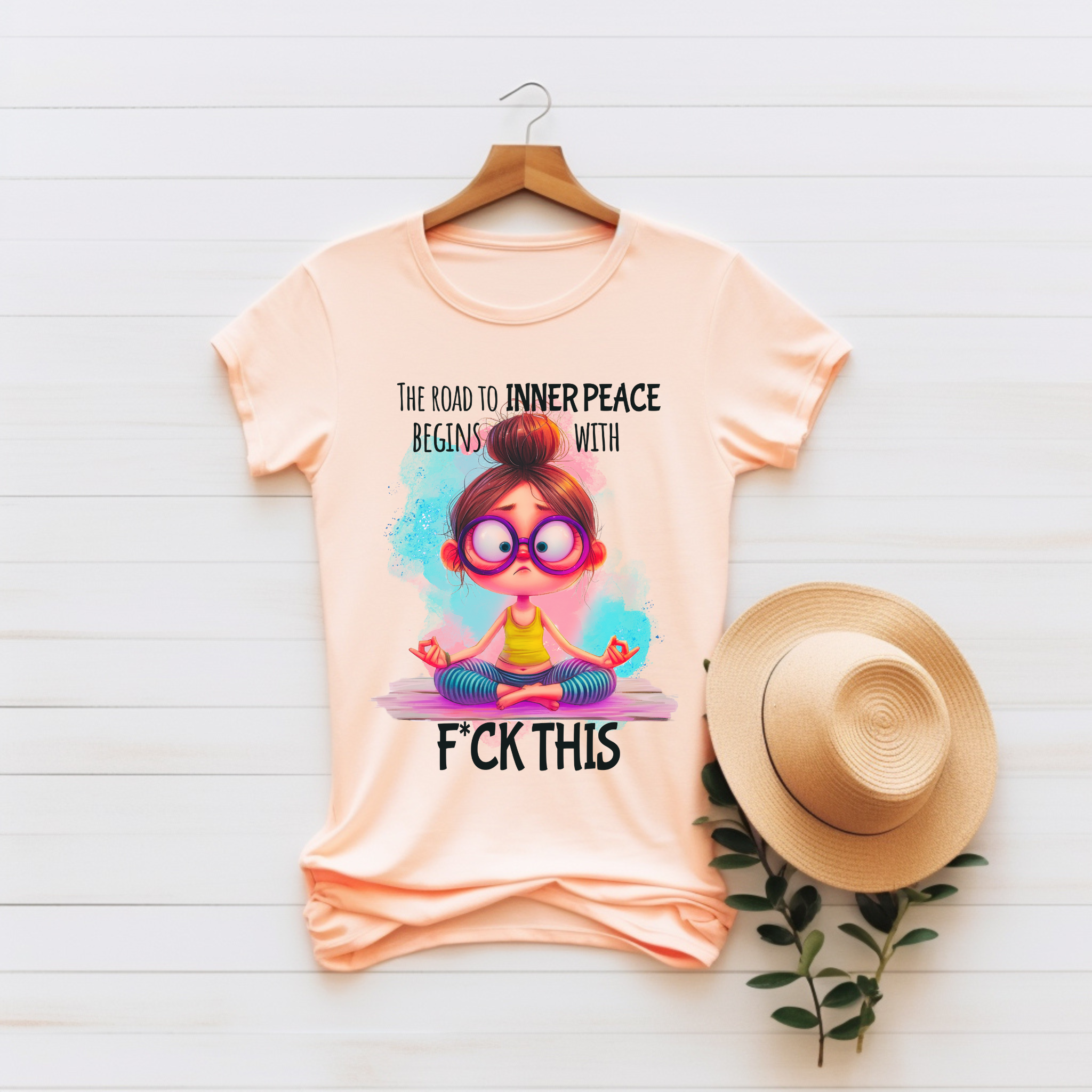 “The Road to Inner Peace Begins with F*ck This” Unisex Graphic Tee product thumbnail image “The Road to Inner Peace Begins with F*ck This” Unisex Graphic Tee product thumbnail image