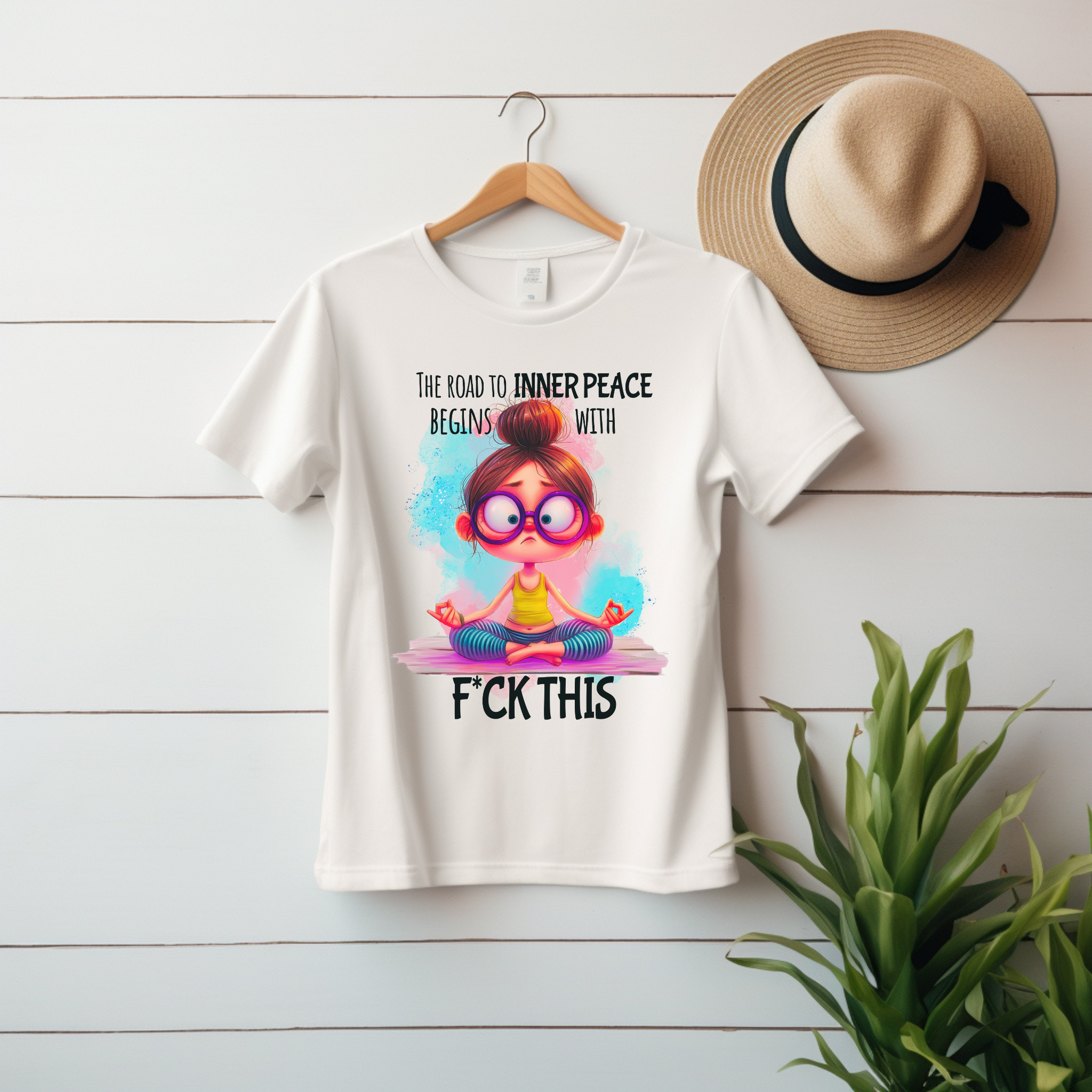 “The Road to Inner Peace Begins with F*ck This” Unisex Graphic Tee product thumbnail image
