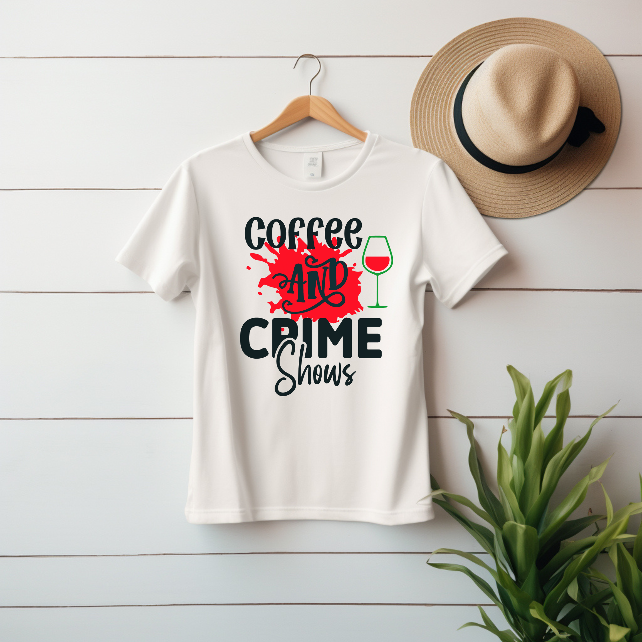 Coffee and Crime Shows  Unisex Graphic Tee product thumbnail image