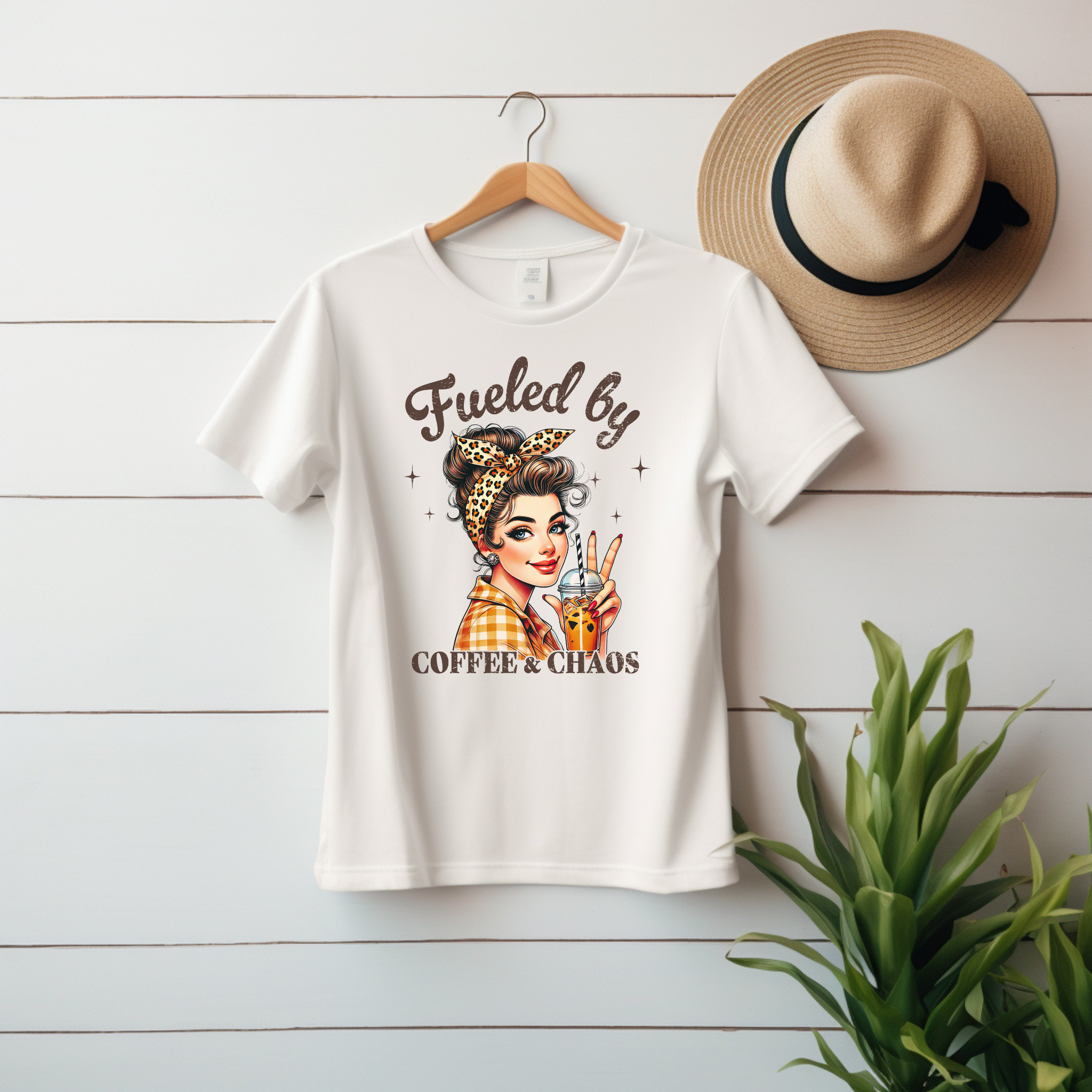“Fueled by Coffee &amp; Chaos” Unisex Graphic Tee product thumbnail image
