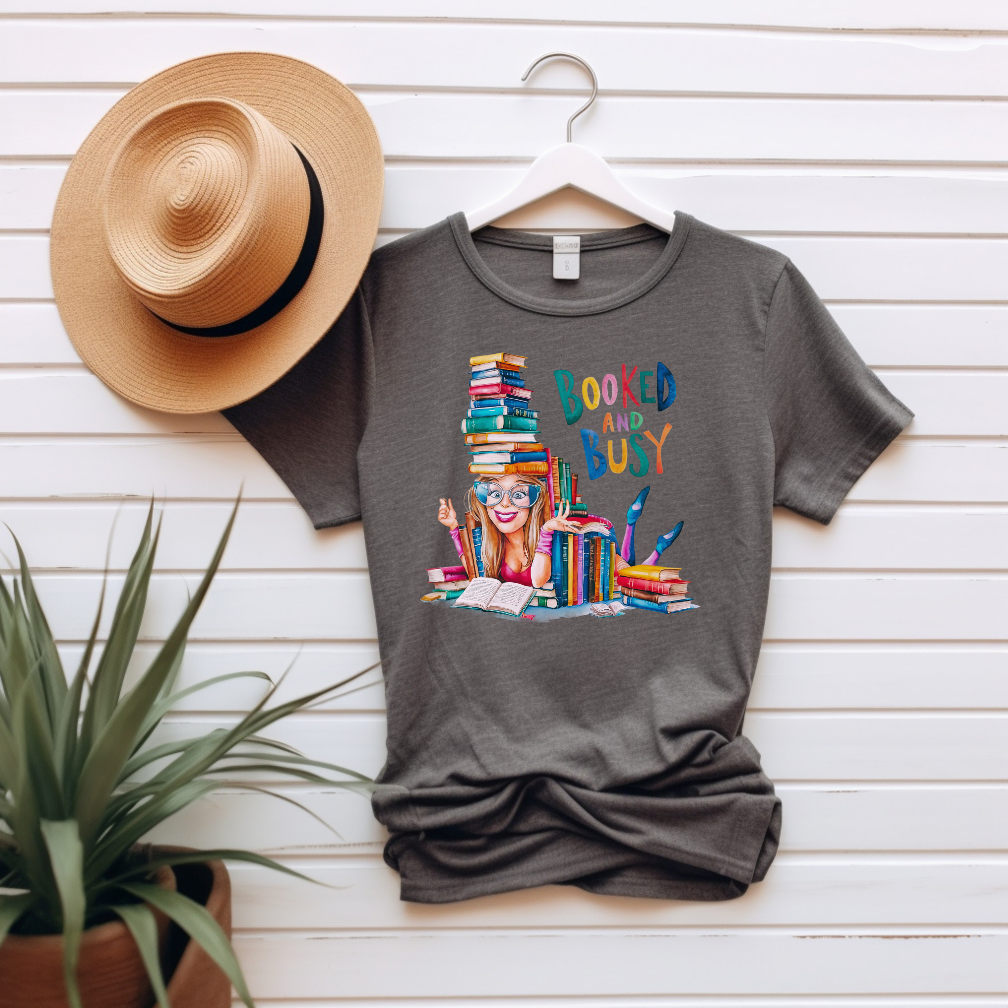 “Booked and Busy” Unisex Graphic Tee