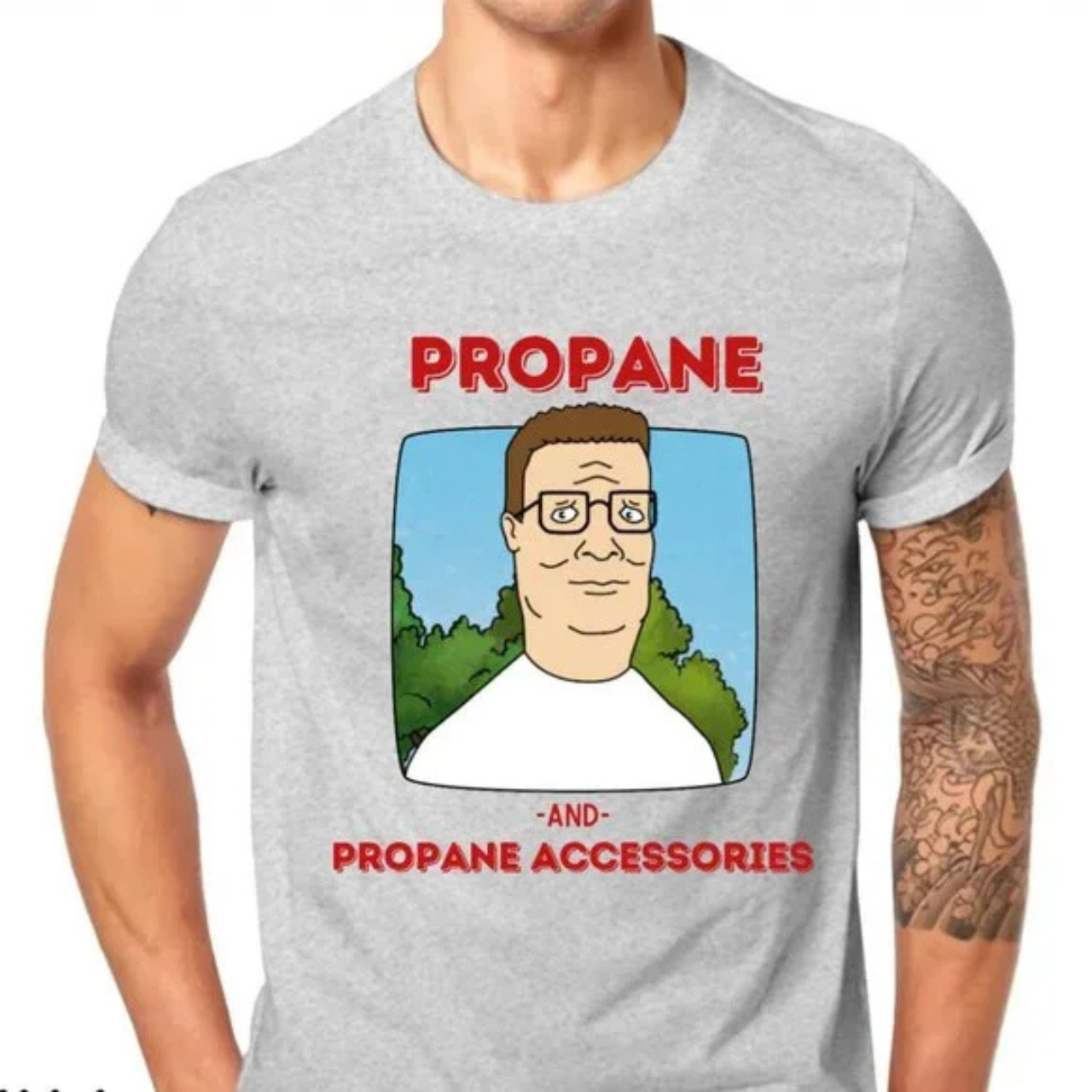 King of the Hill Cartoon, Hank Hill PROPANE ACCESSORIES Unisex T-Shirt product thumbnail image King of the Hill Cartoon, Hank Hill PROPANE ACCESSORIES Unisex T-Shirt product thumbnail image