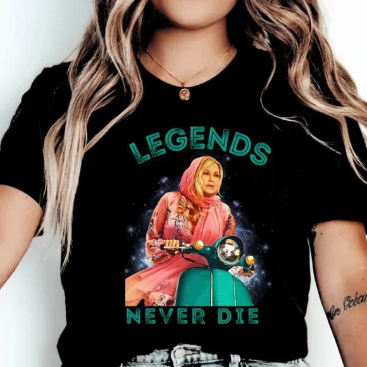 White Lotus Jennifer Coolidge LEGENDS NEVER DIE Unisex Black T-Shirt White Lotus Jennifer Coolidge LEGENDS NEVER DIE Unisex Black T-Shirt