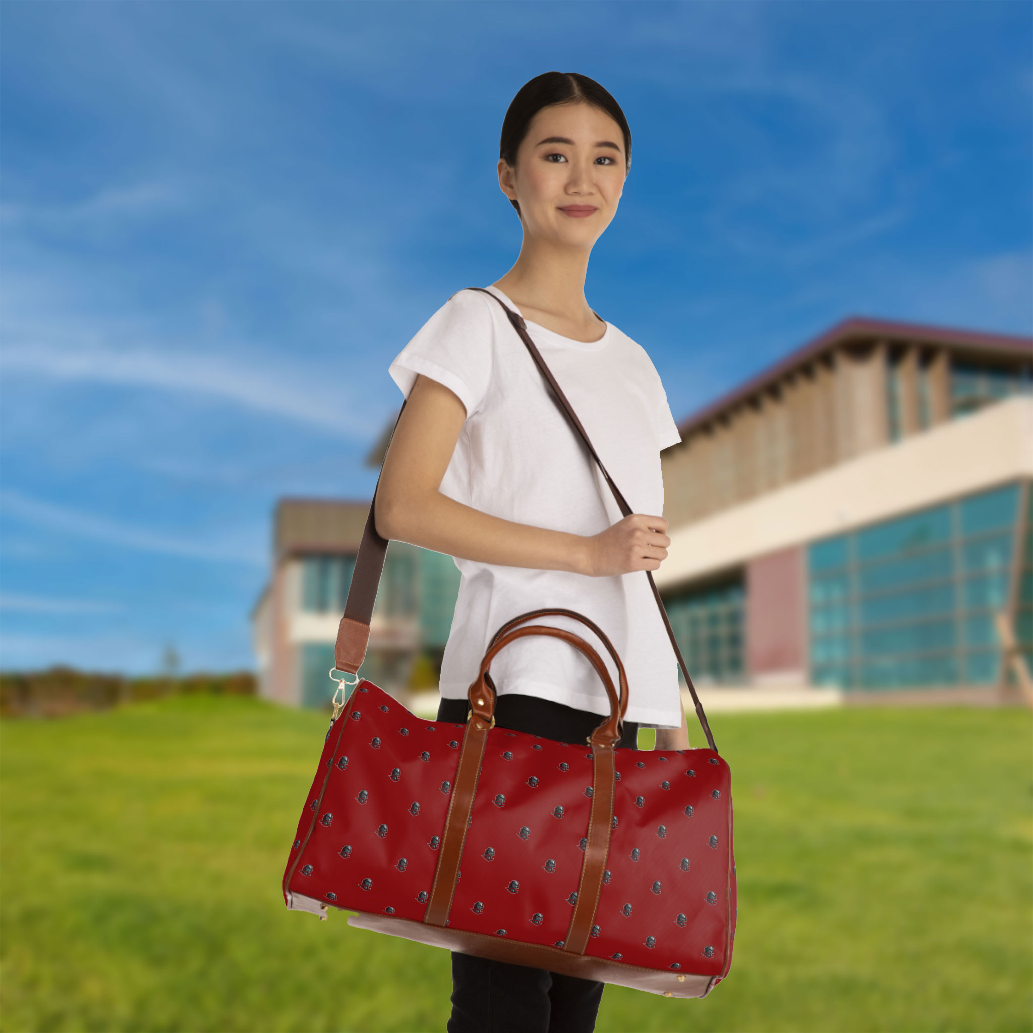 Chic Waterproof Travel Bag - Stylish Red Design for Adventurers Chic Waterproof Travel Bag - Stylish Red Design for Adventurers