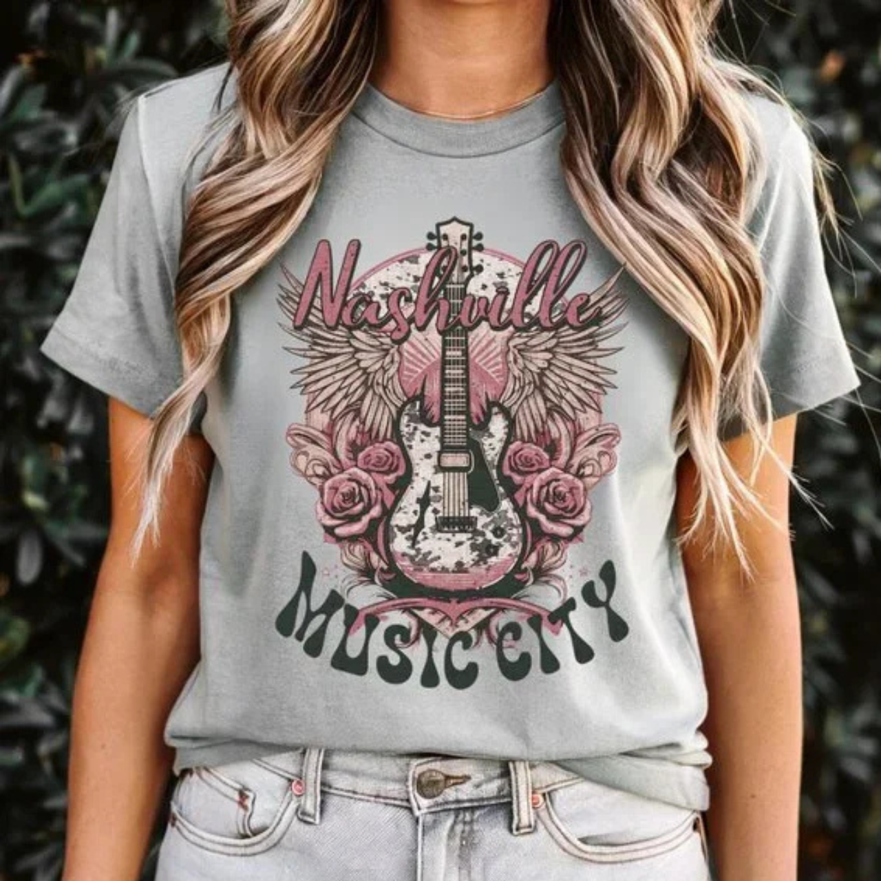 Western NASHVILLE MUSIC CITY Women's Shortsleeve Graphic Pint T Shirt Western NASHVILLE MUSIC CITY Women's Shortsleeve Graphic Pint T Shirt