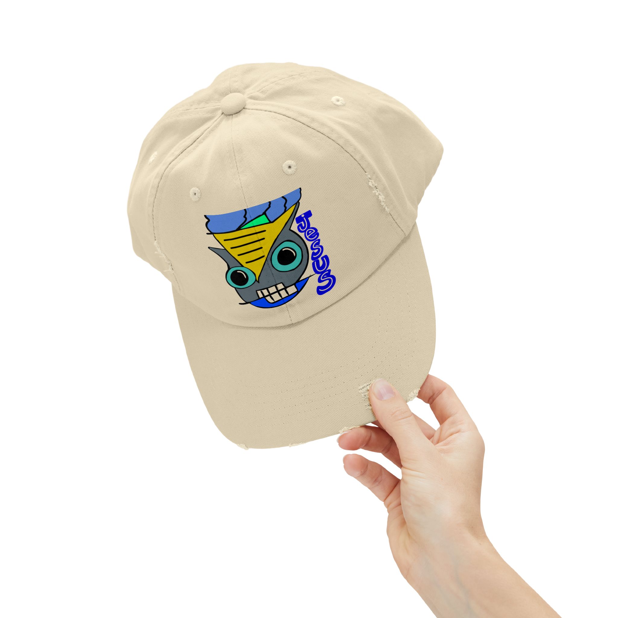 Jesus Droid Distressed Cap product thumbnail image Jesus Droid Distressed Cap product thumbnail image