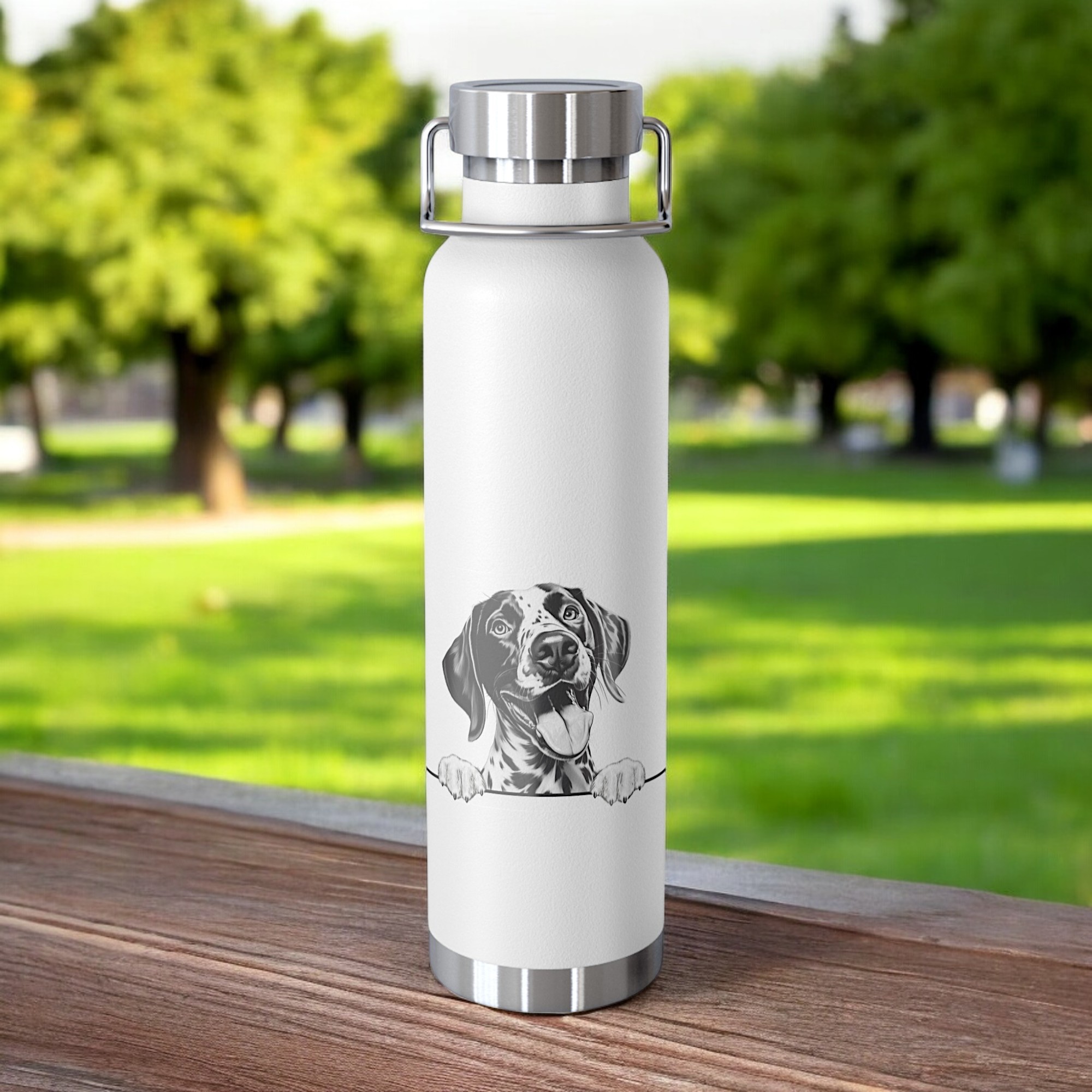 German Shortehaired Pointer Copper Water Bottle - 22oz Vacuum Insulated Flask with Adorable Pup Design product thumbnail image German Shortehaired Pointer Copper Water Bottle - 22oz Vacuum Insulated Flask with Adorable Pup Design product thumbnail image