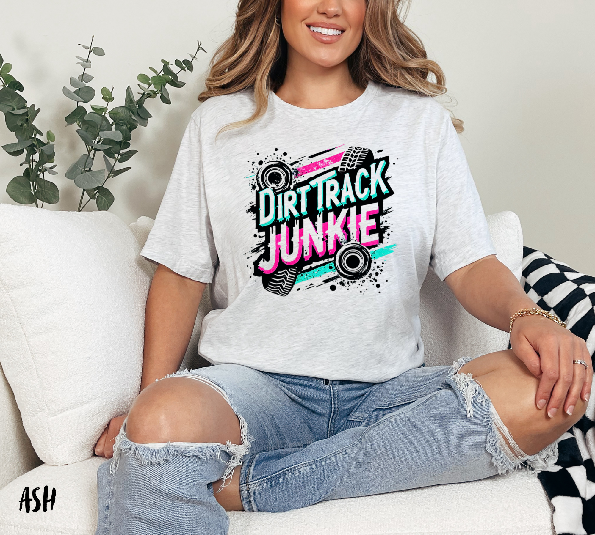 Dirt Track Junkie Pink/Teal