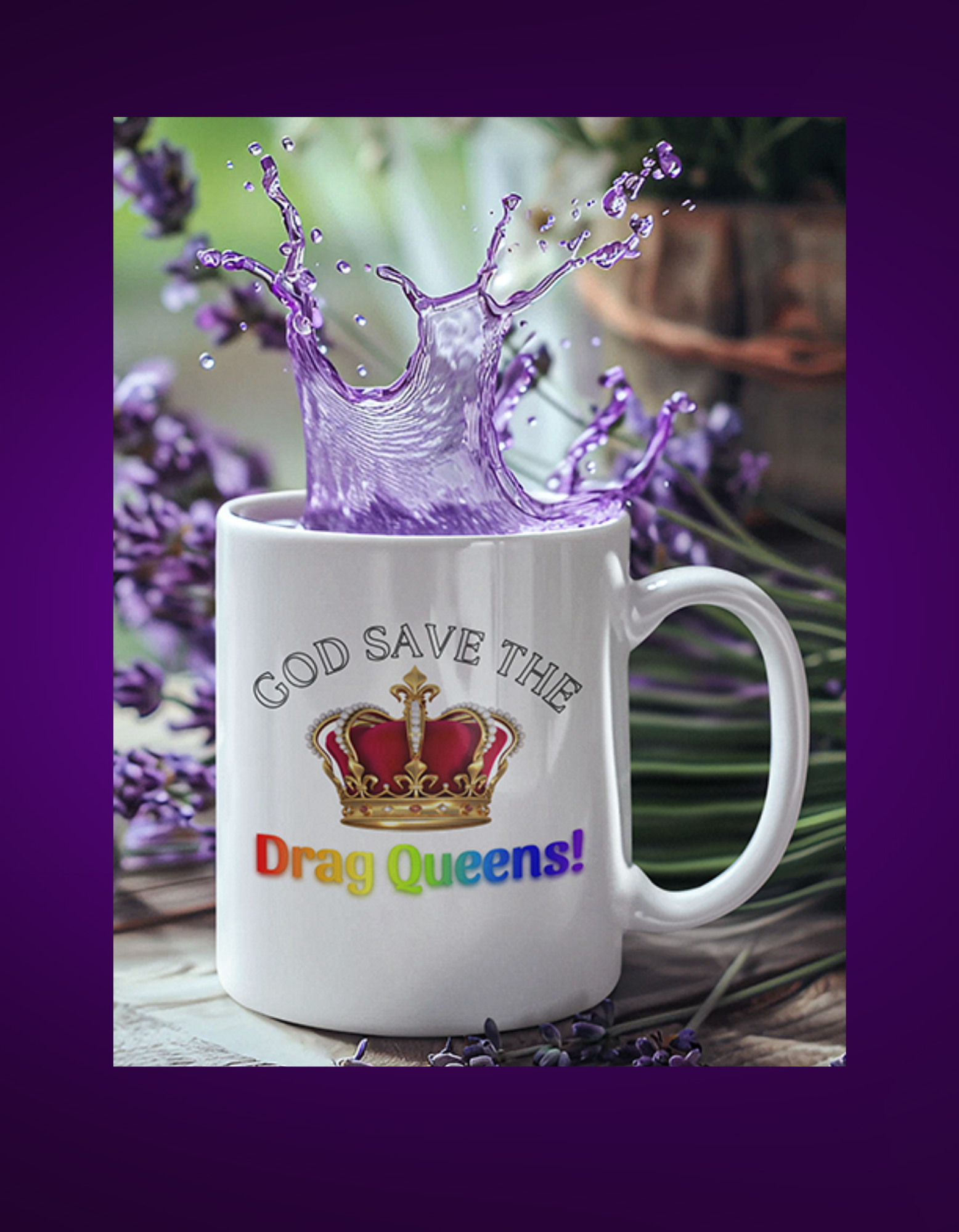 God Save The Drag Queens! 11oz Mug, LGBTQ+ Pride Gift, Funny Coffee Cup, Drag Performer Coffee Mug, Unique Gift for Drag Lovers, Ceramic, Humor, Drag Queen Bingo product thumbnail image God Save The Drag Queens! 11oz Mug, LGBTQ+ Pride Gift, Funny Coffee Cup, Drag Performer Coffee Mug, Unique Gift for Drag Lovers, Ceramic, Humor, Drag Queen Bingo product thumbnail image