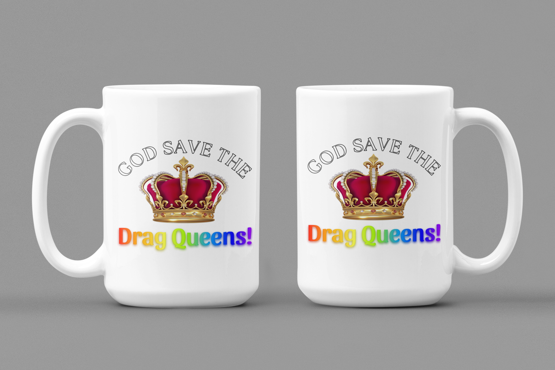 God Save The Drag Queens! 11oz Mug, LGBTQ+ Pride Gift, Funny Coffee Cup, Drag Performer Coffee Mug, Unique Gift for Drag Lovers, Ceramic, Humor, Drag Queen Bingo