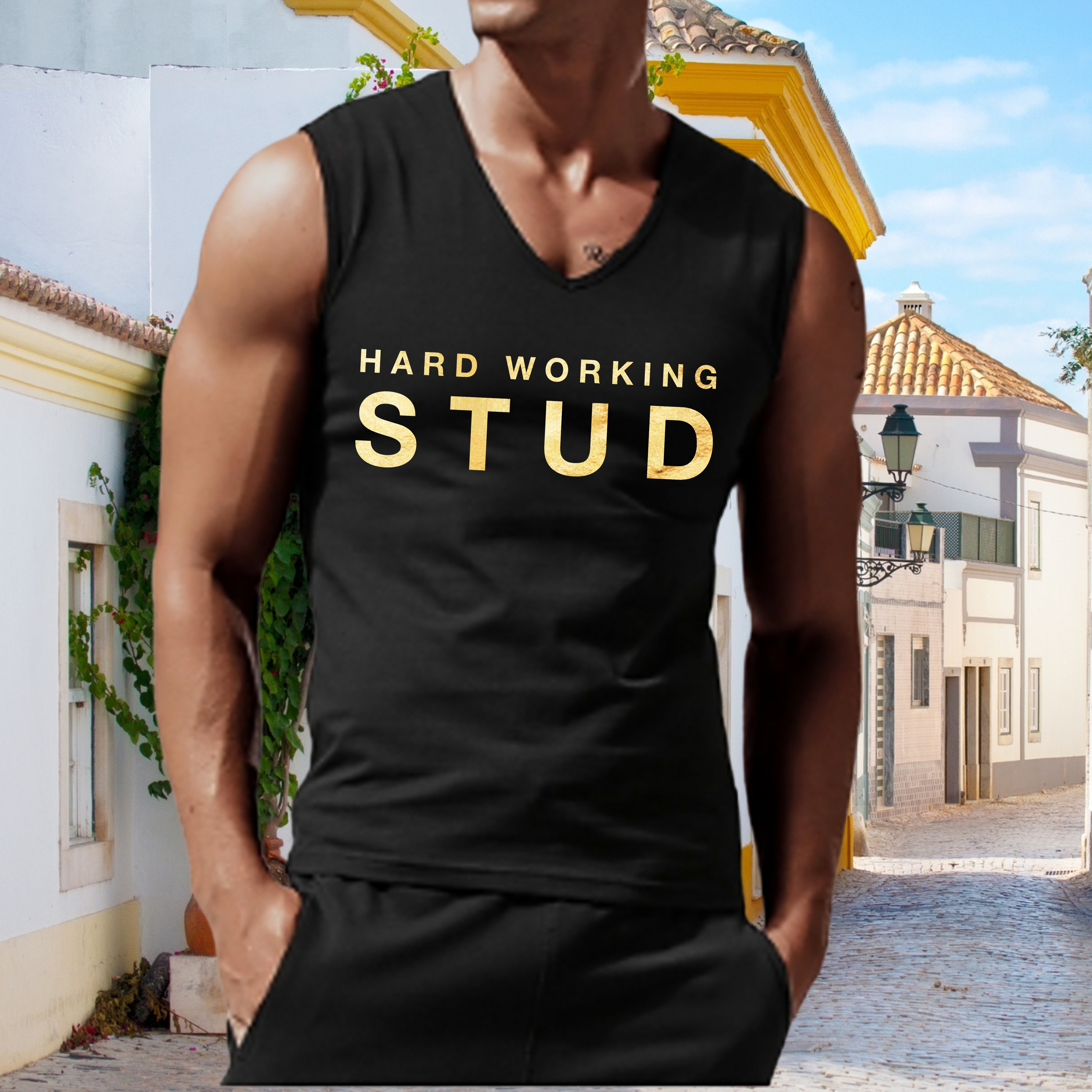 Hard Working Stud Jersey Tank Top product thumbnail image