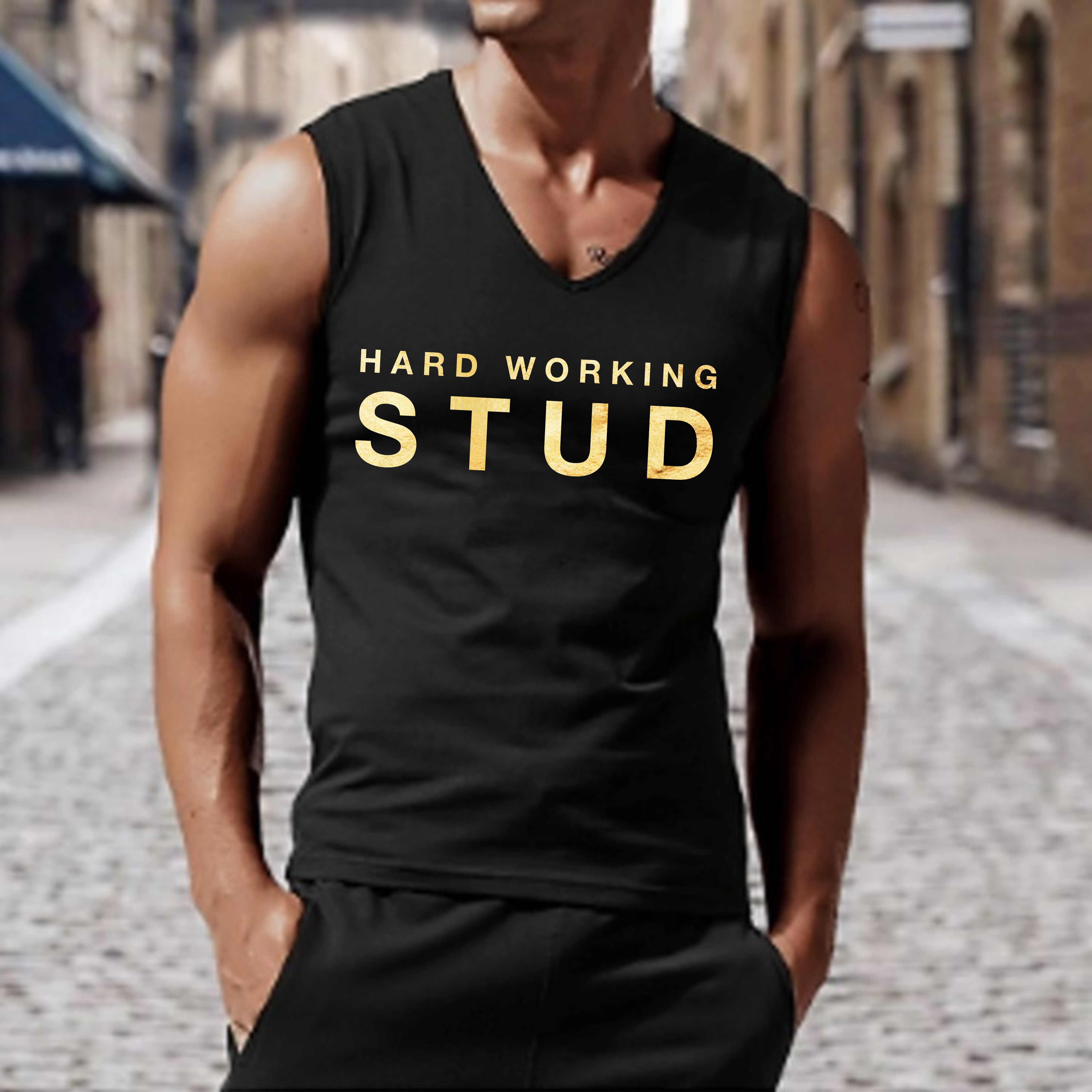 Hard Working Stud Jersey Tank Top product thumbnail image