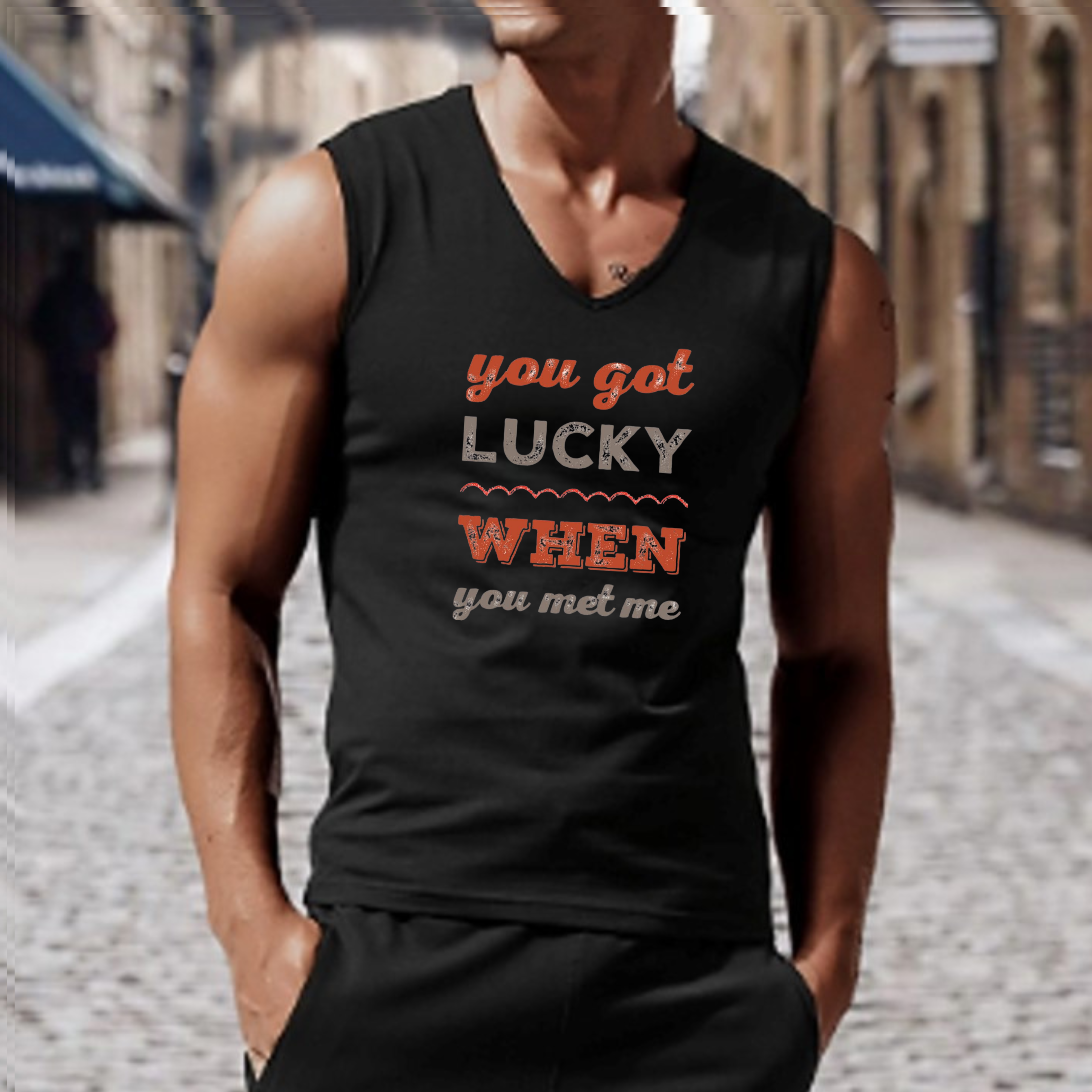 You Got Lucky When You Met Me Jersey Tank Top product thumbnail image You Got Lucky When You Met Me Jersey Tank Top product thumbnail image