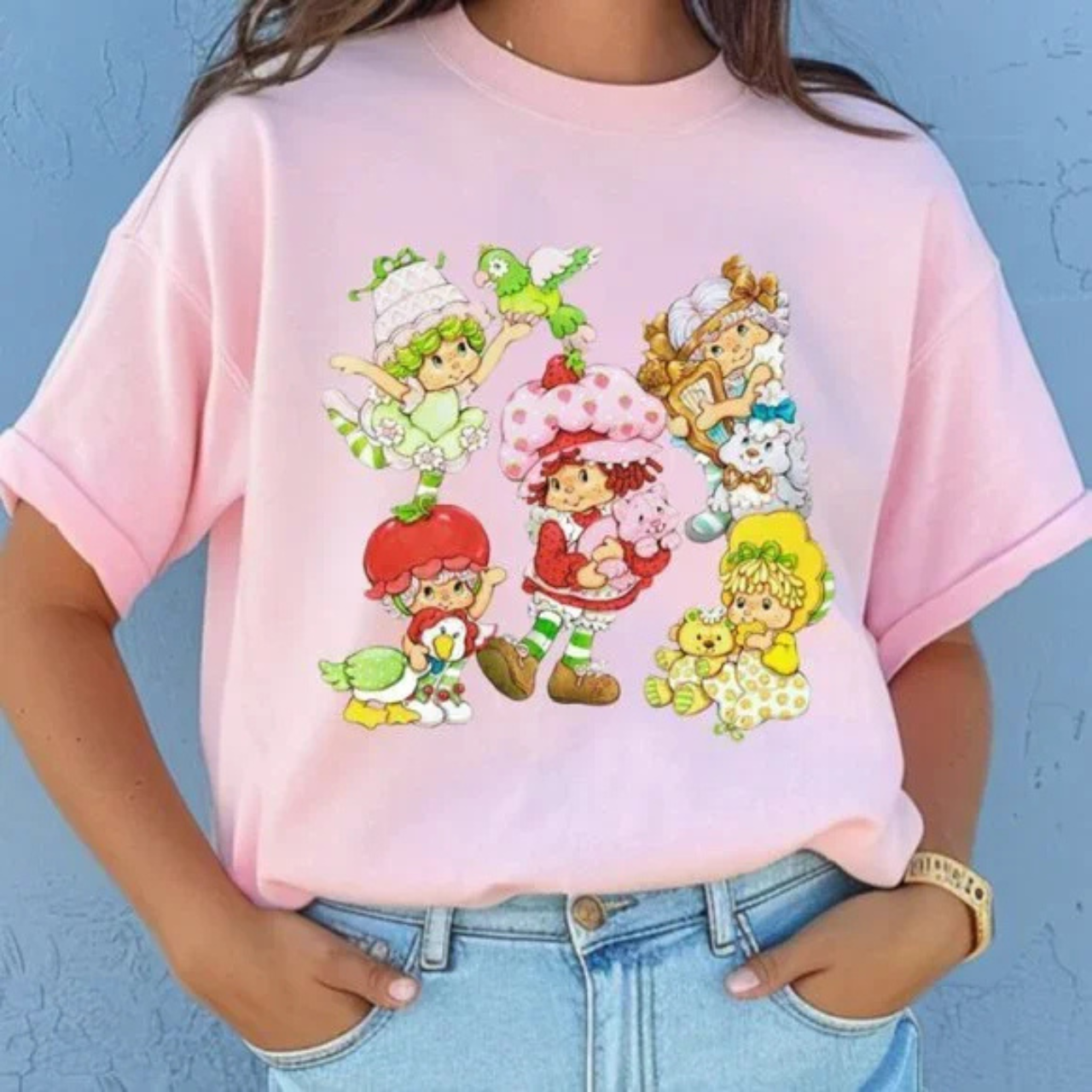 Strawberry Shortcake 80s Cartoon Short Sleeve Crewneck T-Shirt product thumbnail image Strawberry Shortcake 80s Cartoon Short Sleeve Crewneck T-Shirt product thumbnail image