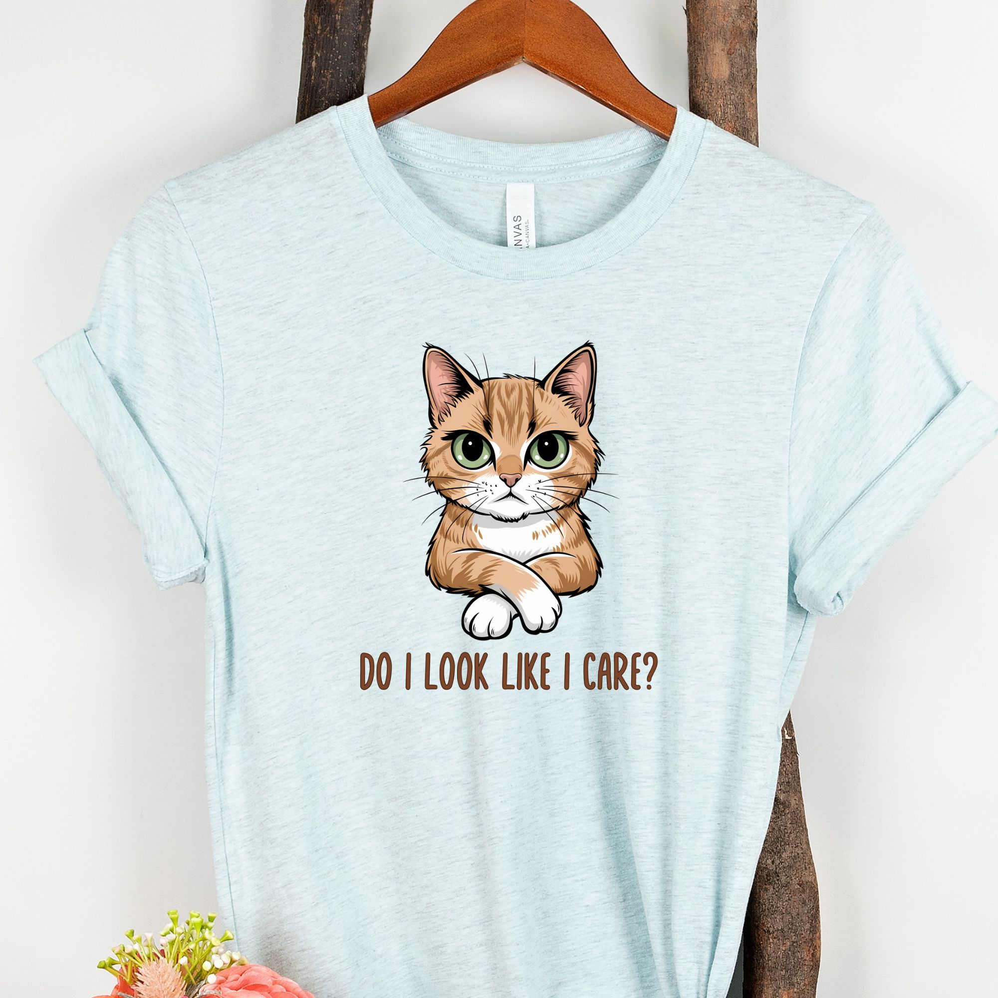 Cat Tee - Funny Cat 'Do I Look Like I Care' T-Shirt product thumbnail image