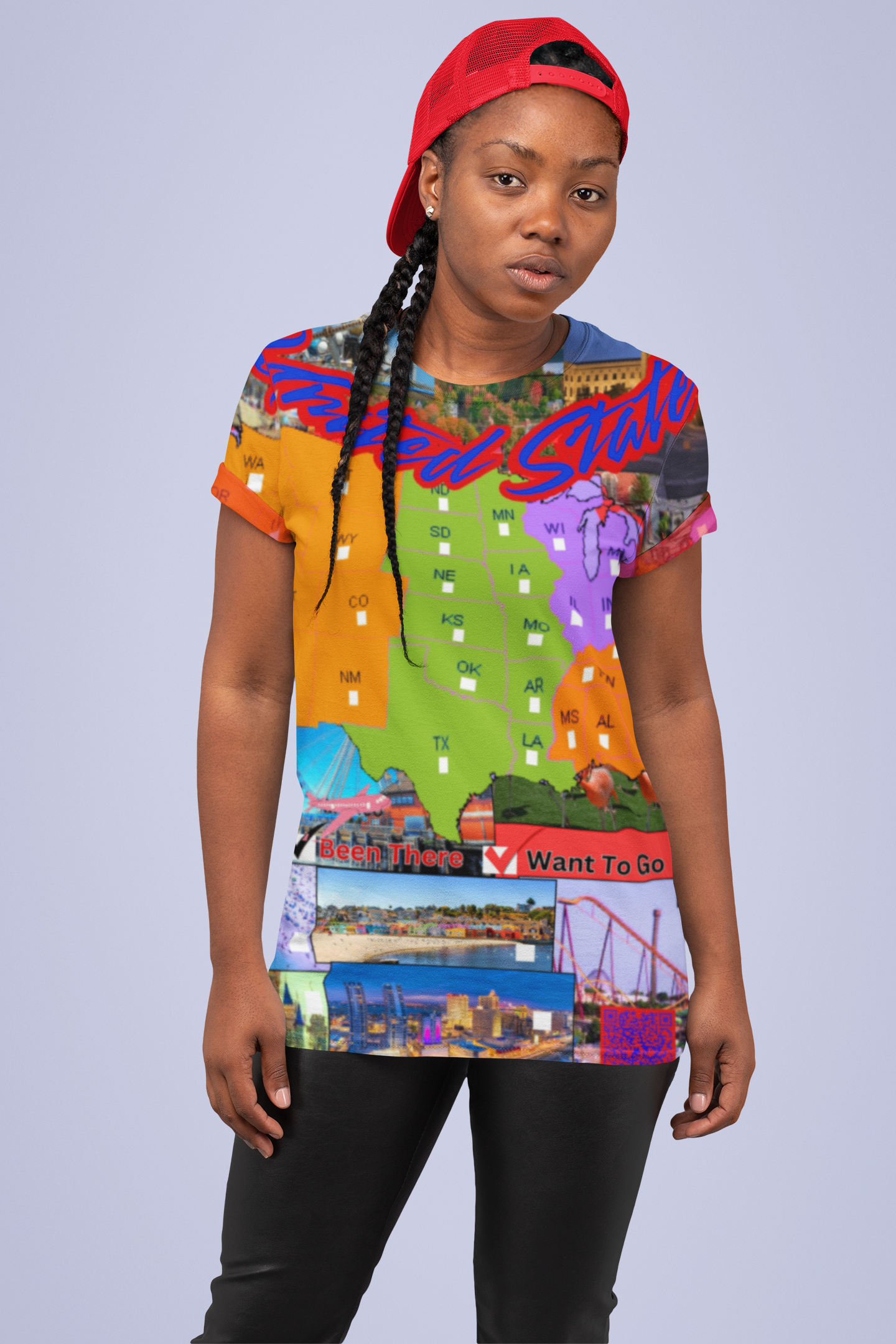 USA Check-Off &amp; Scavenger Hunt T-shirt – Wear Your USA Travel Dreams / Travel Story product thumbnail image
