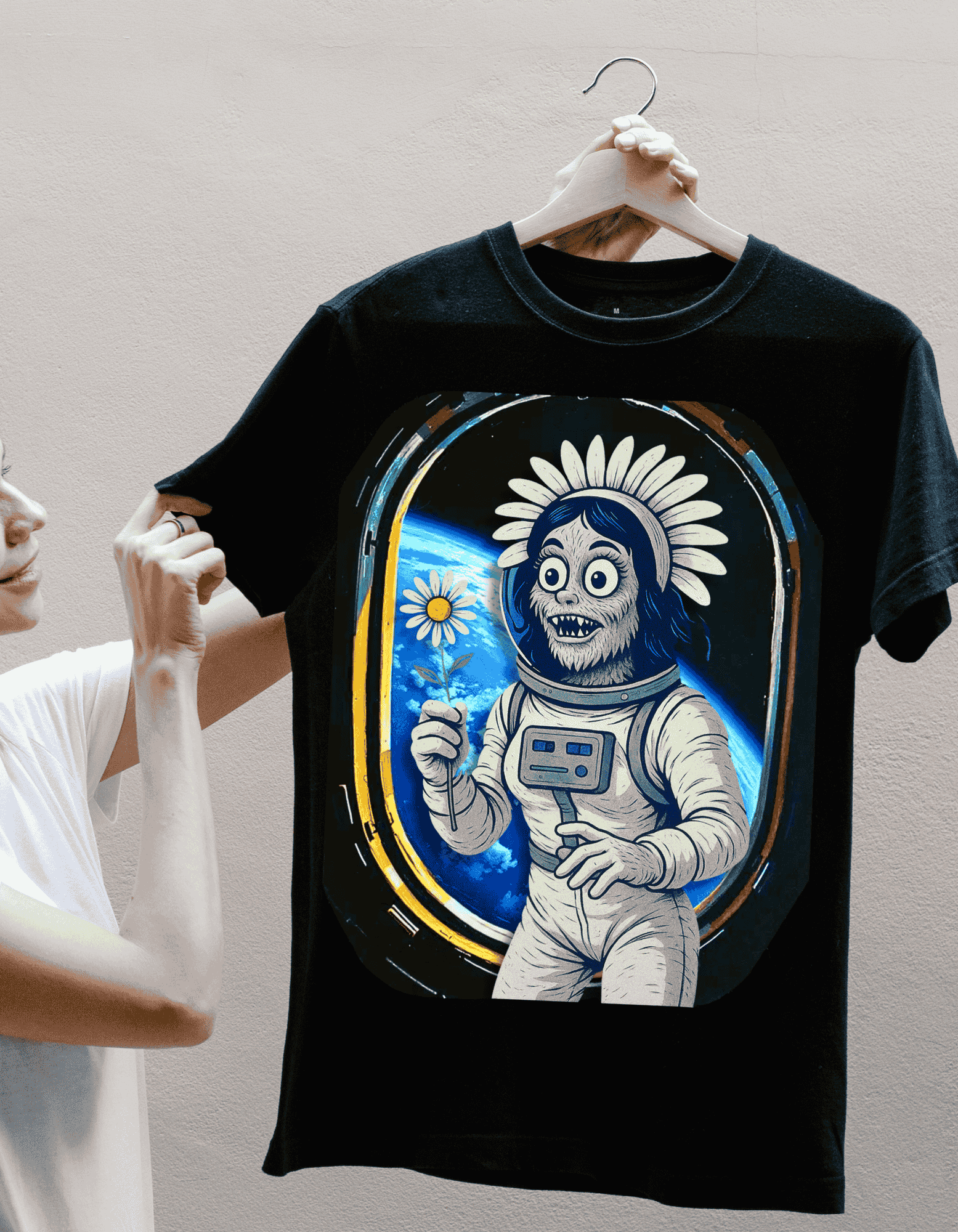 "Launched &amp; Unbothered | Space Werebeast Daisy Tee" product thumbnail image