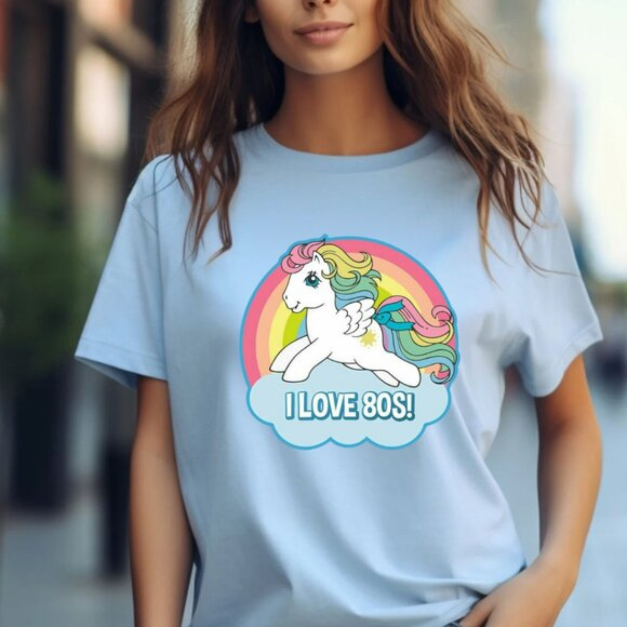 My Little Pony Cartoon I LOVE THE 80'S Graphic Print T-Shirt My Little Pony Cartoon I LOVE THE 80'S Graphic Print T-Shirt