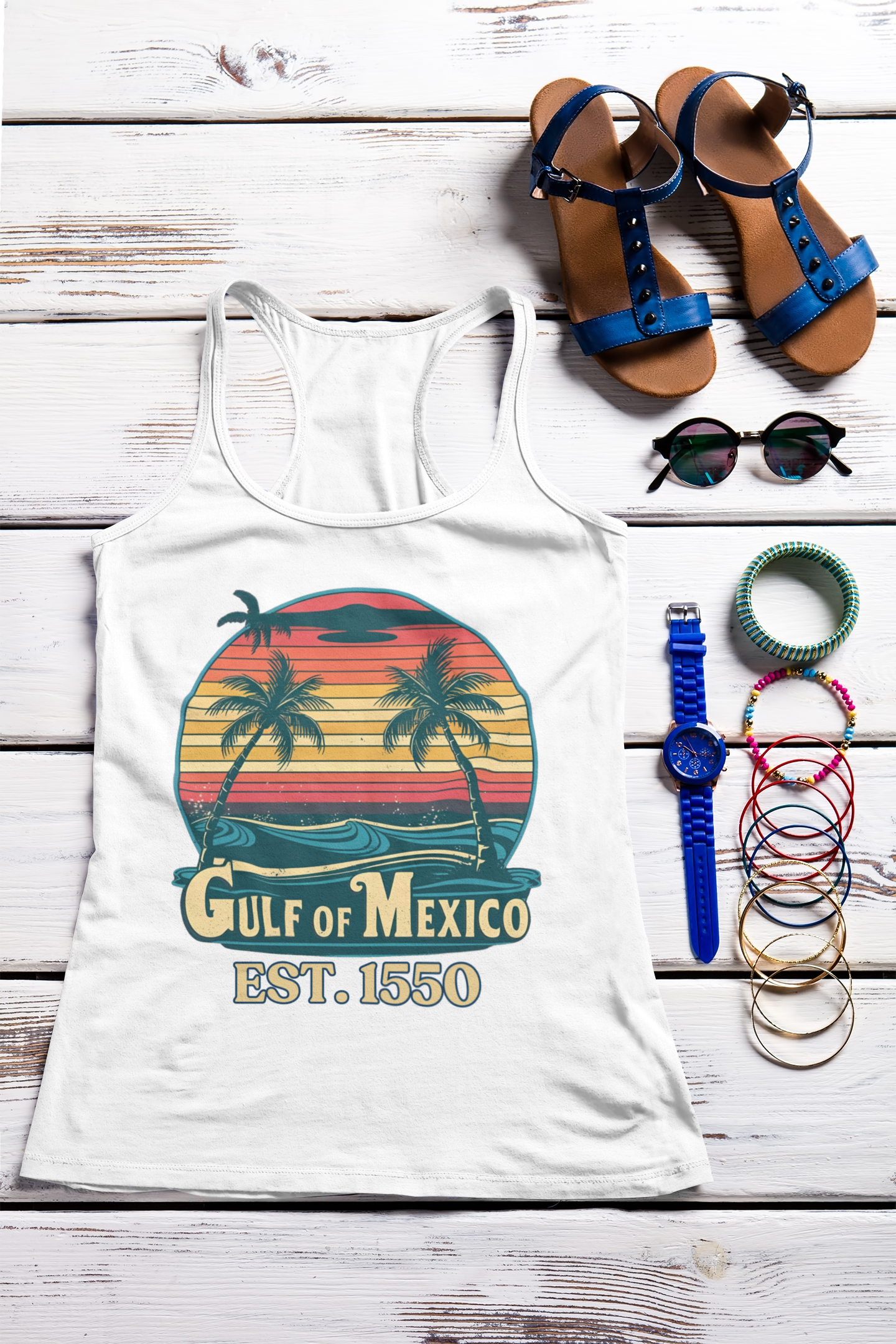 Women's Tank Top - Chic Gulf of Mexico Design product thumbnail image Women's Tank Top - Chic Gulf of Mexico Design product thumbnail image
