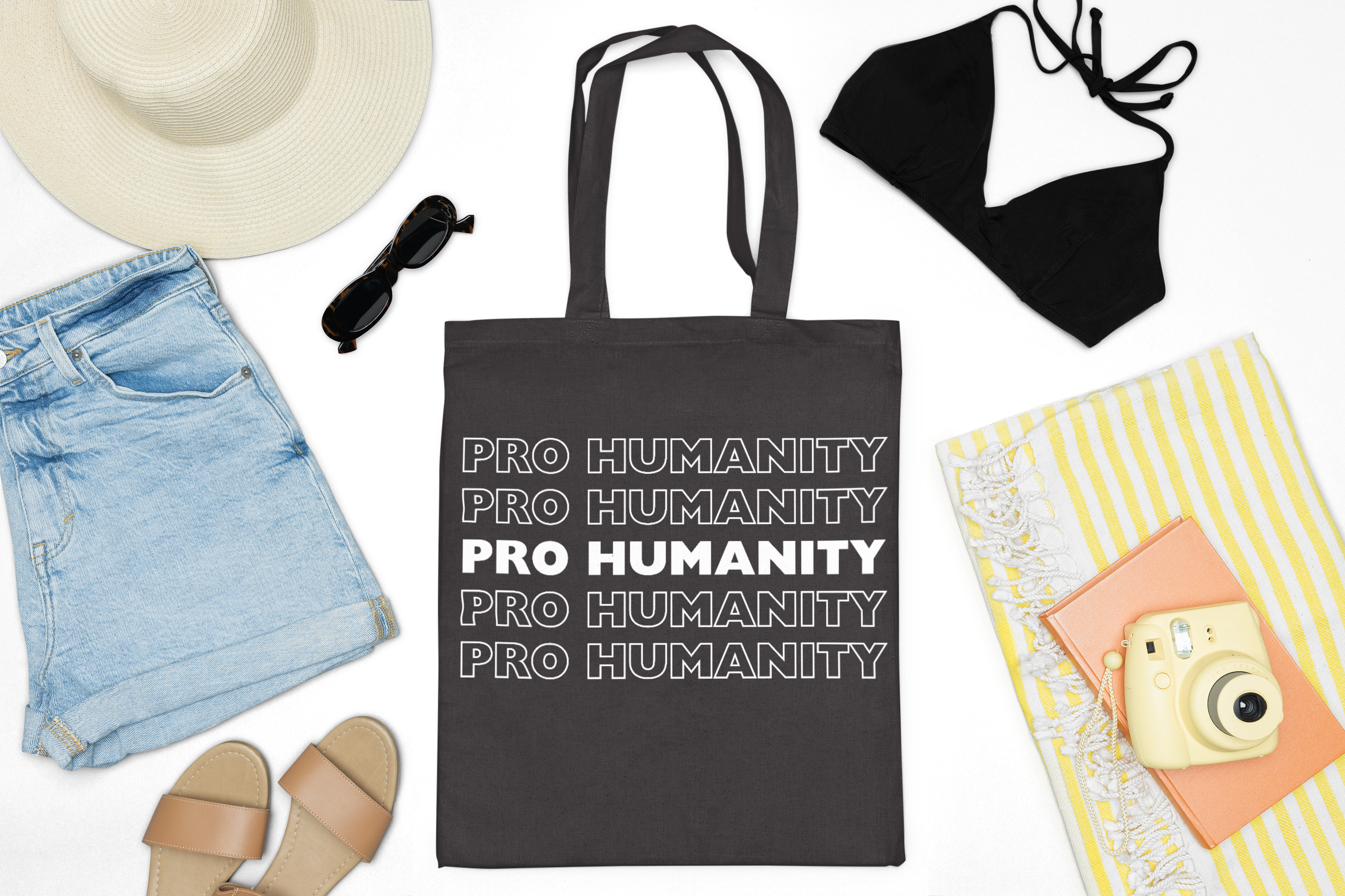 Pro Humanity Cotton Canvas Tote Bag - Eco-Friendly Shopping &amp; Everyday Use product thumbnail image