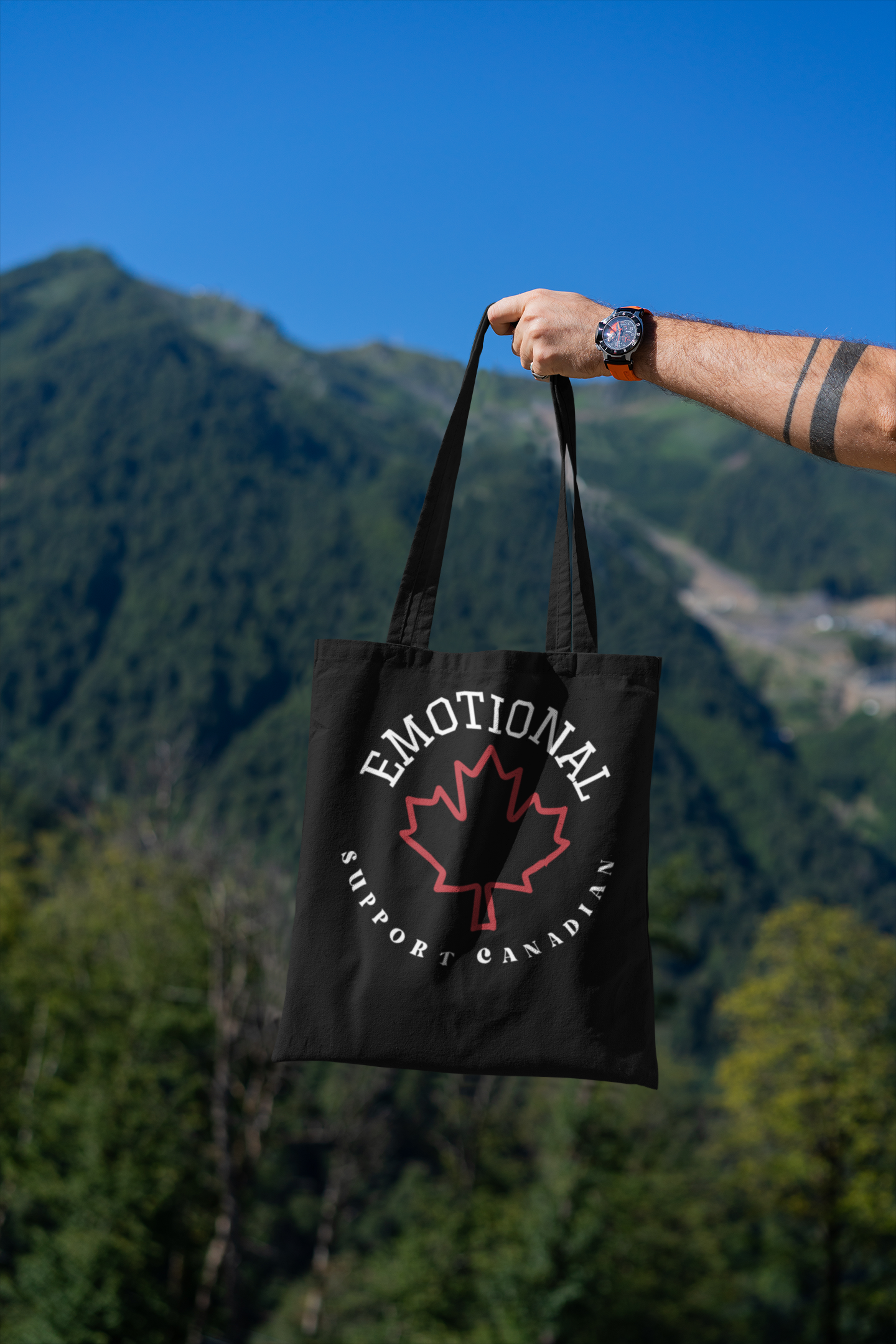 Emotional Support Canadian Tote Bag - Stylish Cotton Canvas Carryall