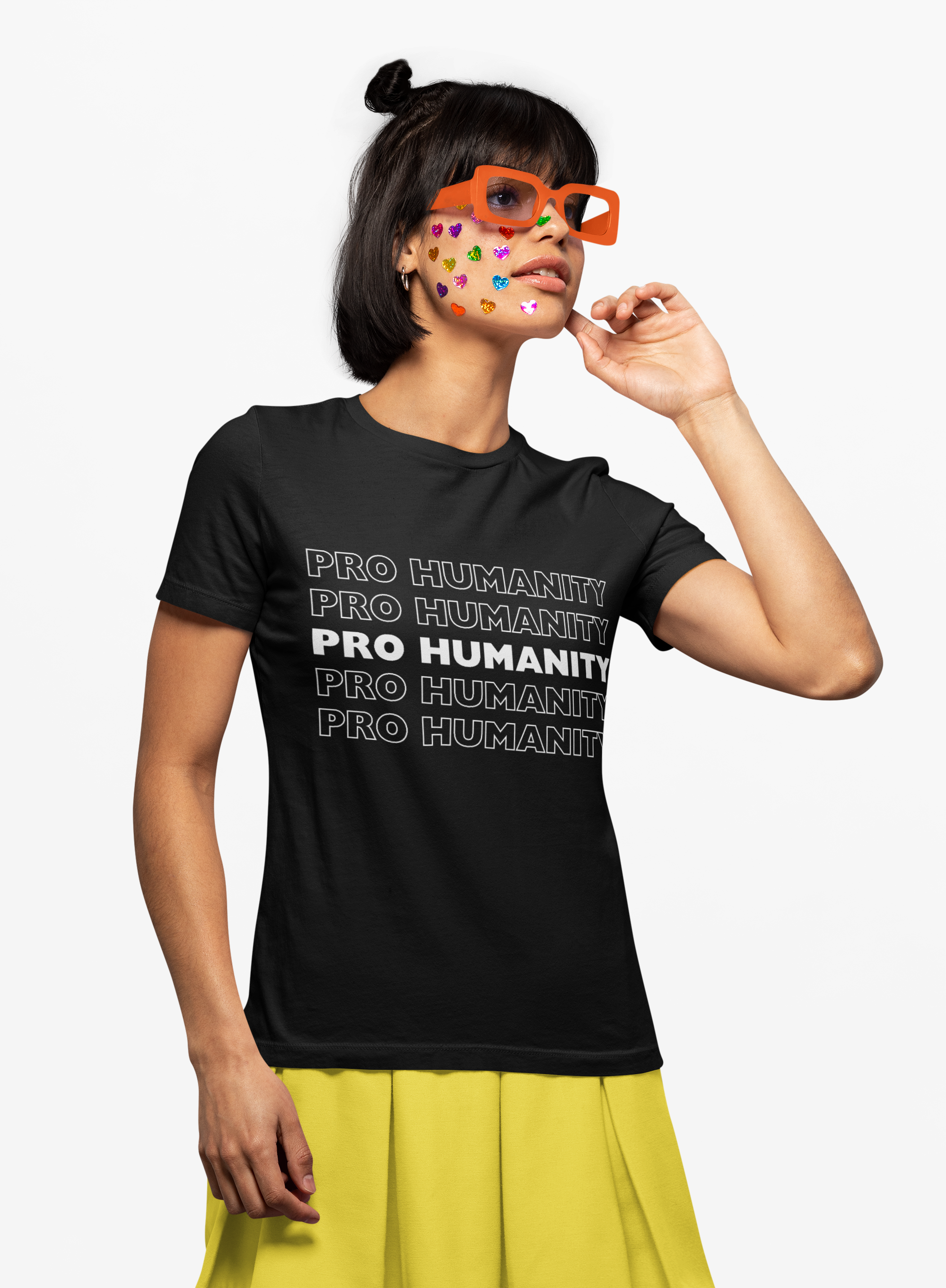 Pro-Humanity Fitted Women's Tee (WHITE) product thumbnail image Pro-Humanity Fitted Women's Tee (WHITE) product thumbnail image
