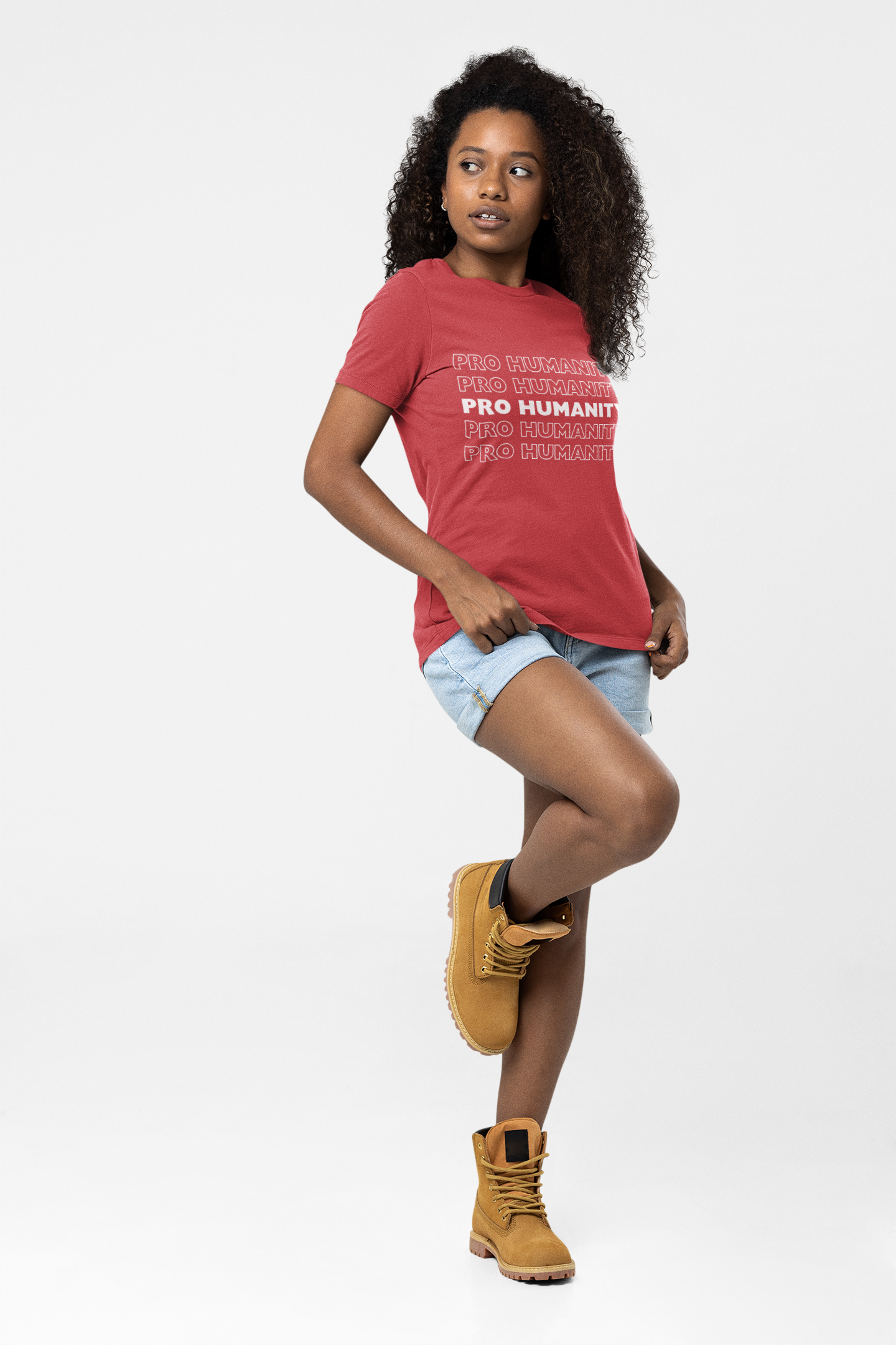 Pro-Humanity Fitted Women's Tee (WHITE) product thumbnail image Pro-Humanity Fitted Women's Tee (WHITE) product thumbnail image