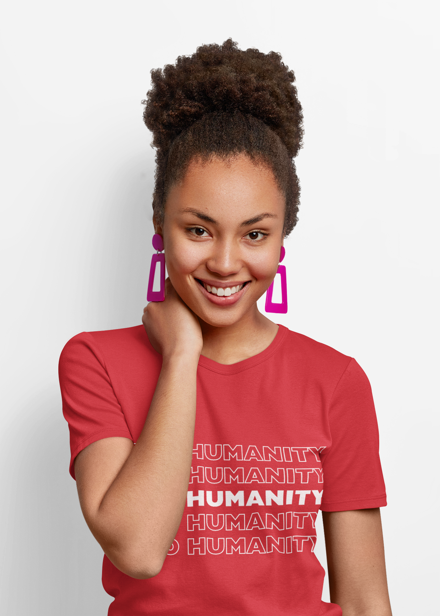 Pro-Humanity Fitted Women's Tee (WHITE) product thumbnail image