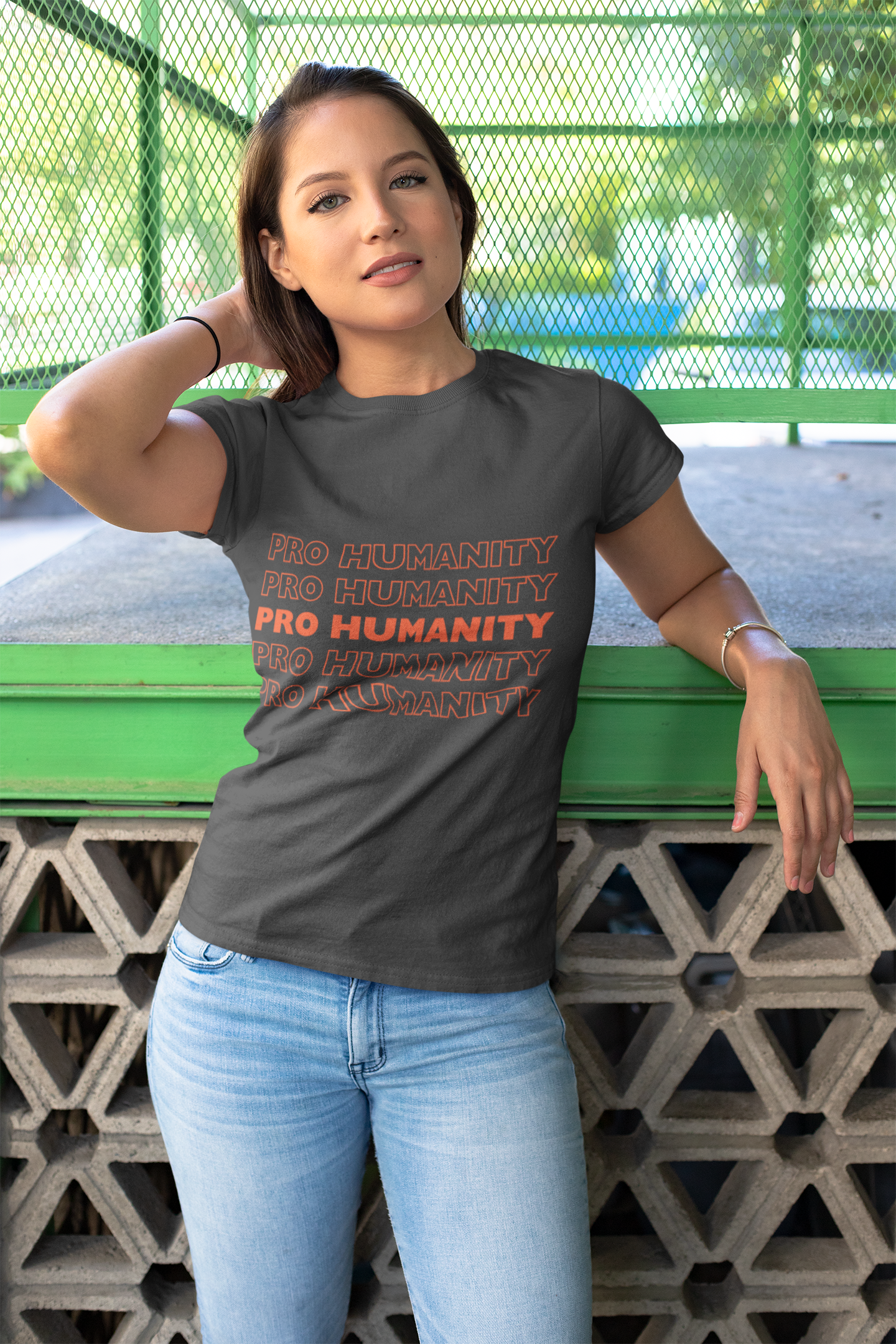 Pro-Humanity Fitted Women's Tee (RED) product thumbnail image
