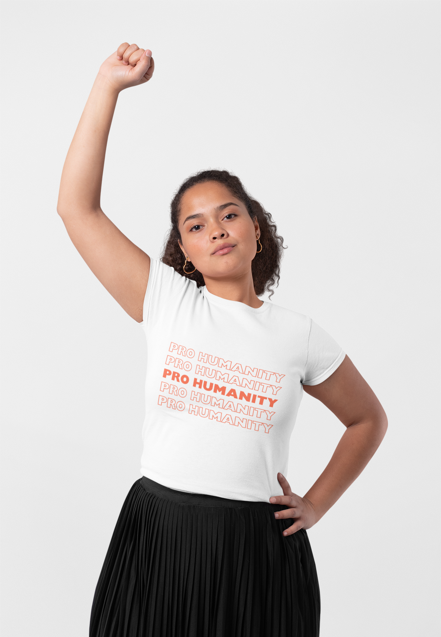 Pro-Humanity Fitted Women's Tee (RED) product thumbnail image