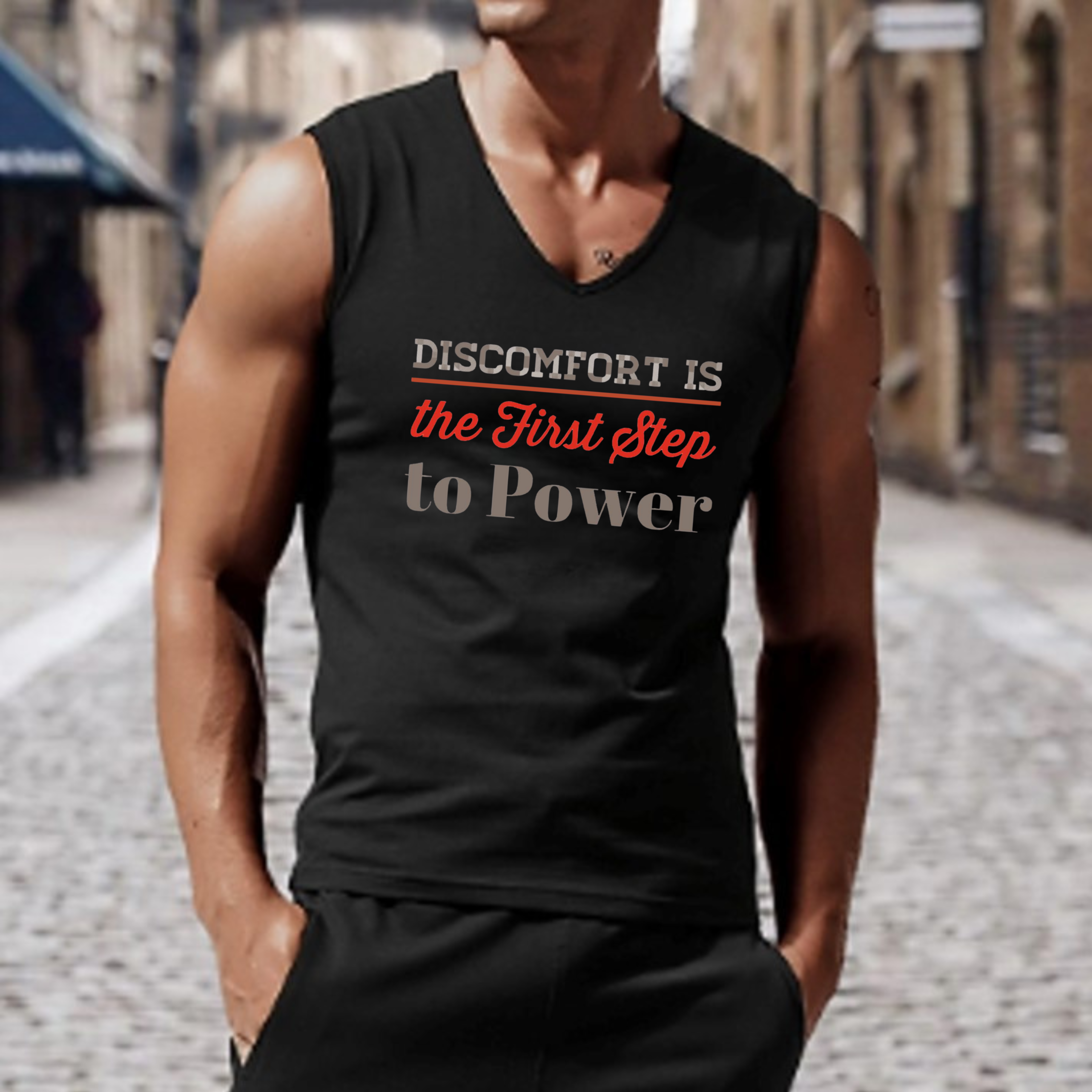 Discomfort is the First Step to Power Tank Top
