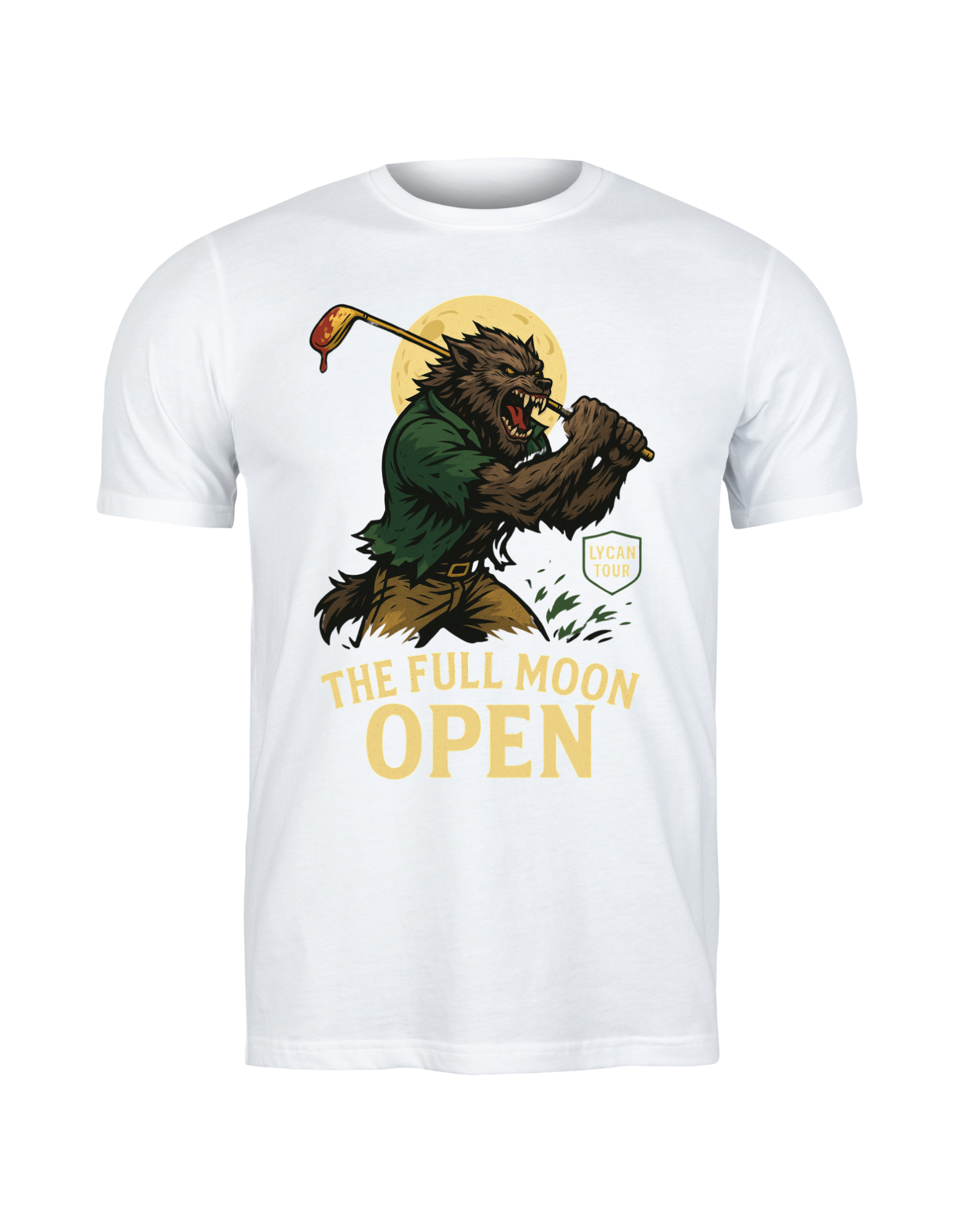 Full Moon Lycan Tour T-shirt, Werewolf Graphic Tee, Unisex Garment-Dyed Shirt, Dad Gift, Moonlight Print, Wolf Lover Apparel, Golf Lovers product thumbnail image