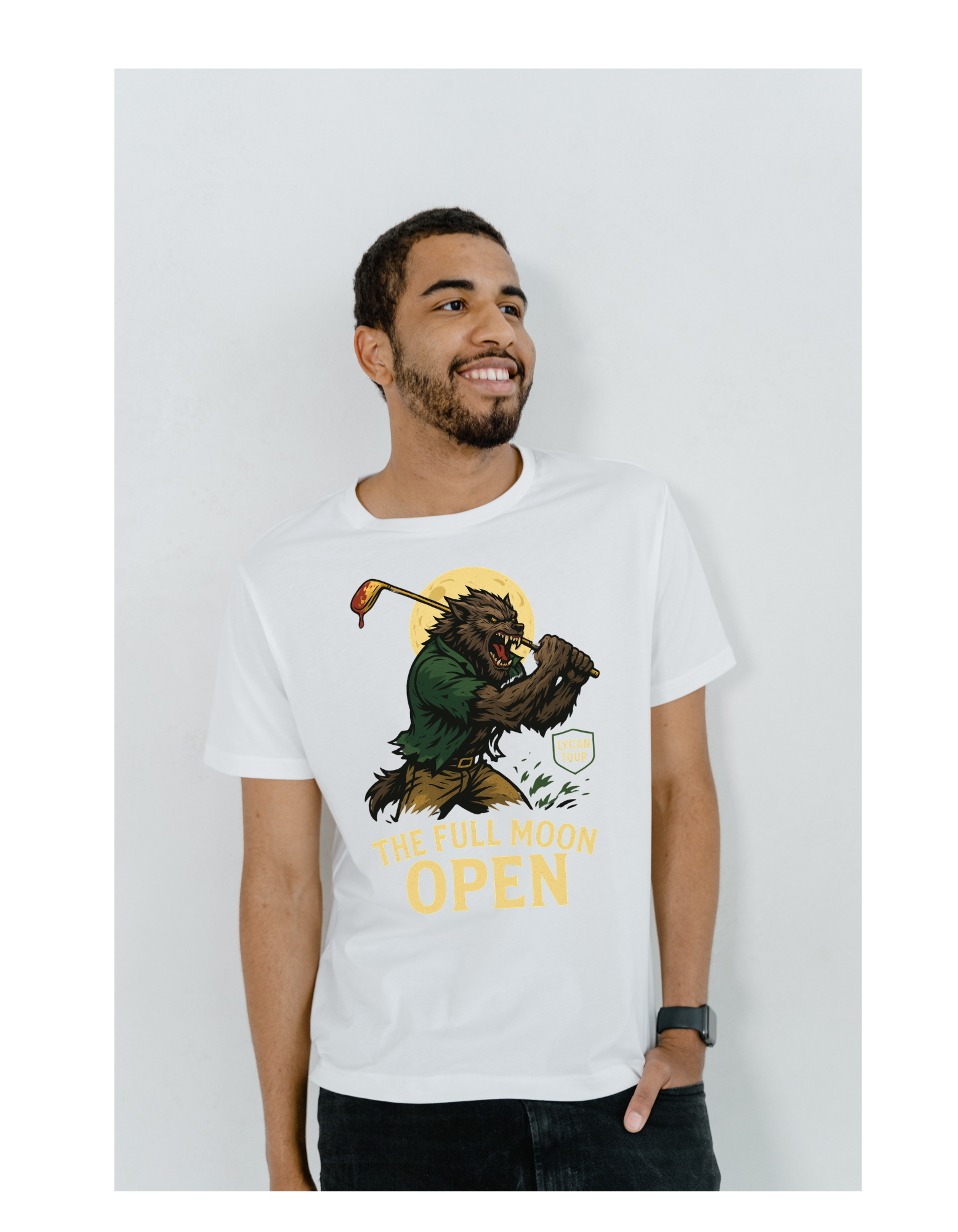 Full Moon Lycan Tour T-shirt, Werewolf Graphic Tee, Unisex Garment-Dyed Shirt, Dad Gift, Moonlight Print, Wolf Lover Apparel, Golf Lovers product thumbnail image