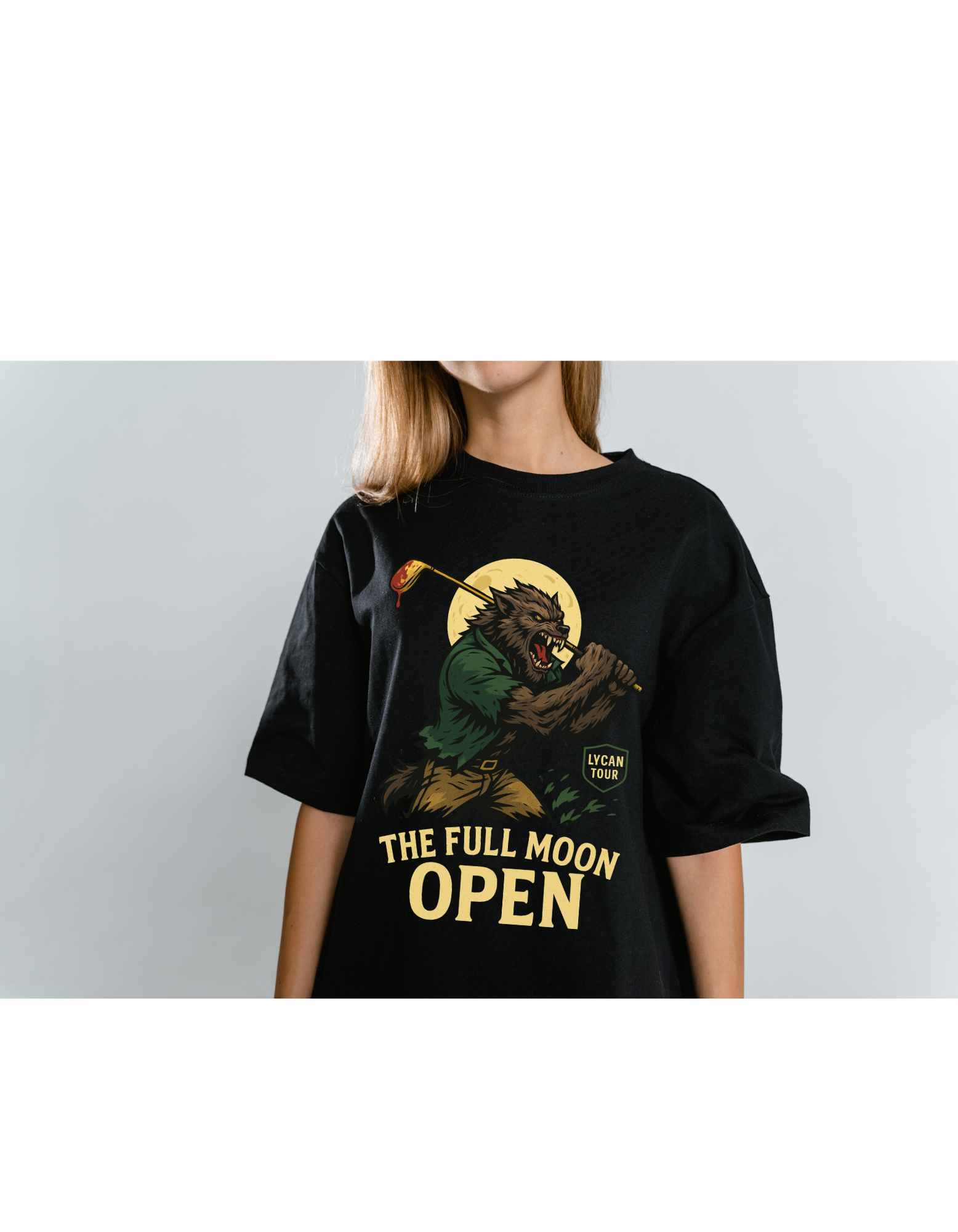 Full Moon Lycan Tour T-shirt, Werewolf Graphic Tee, Unisex Garment-Dyed Shirt, Dad Gift, Moonlight Print, Wolf Lover Apparel, Golf Lovers product thumbnail image