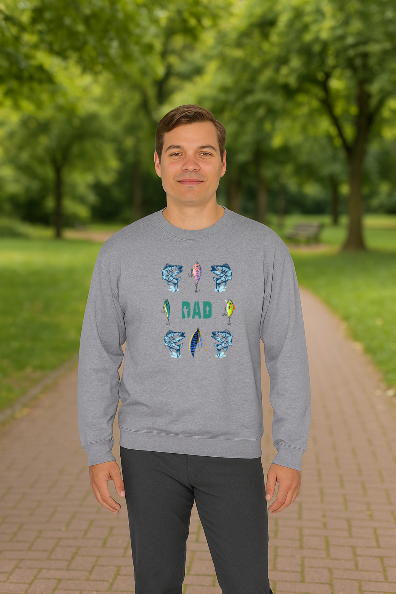 Fishing Adventure Unisex Crewneck Sweatshirt Dad Design product thumbnail image Fishing Adventure Unisex Crewneck Sweatshirt Dad Design product thumbnail image