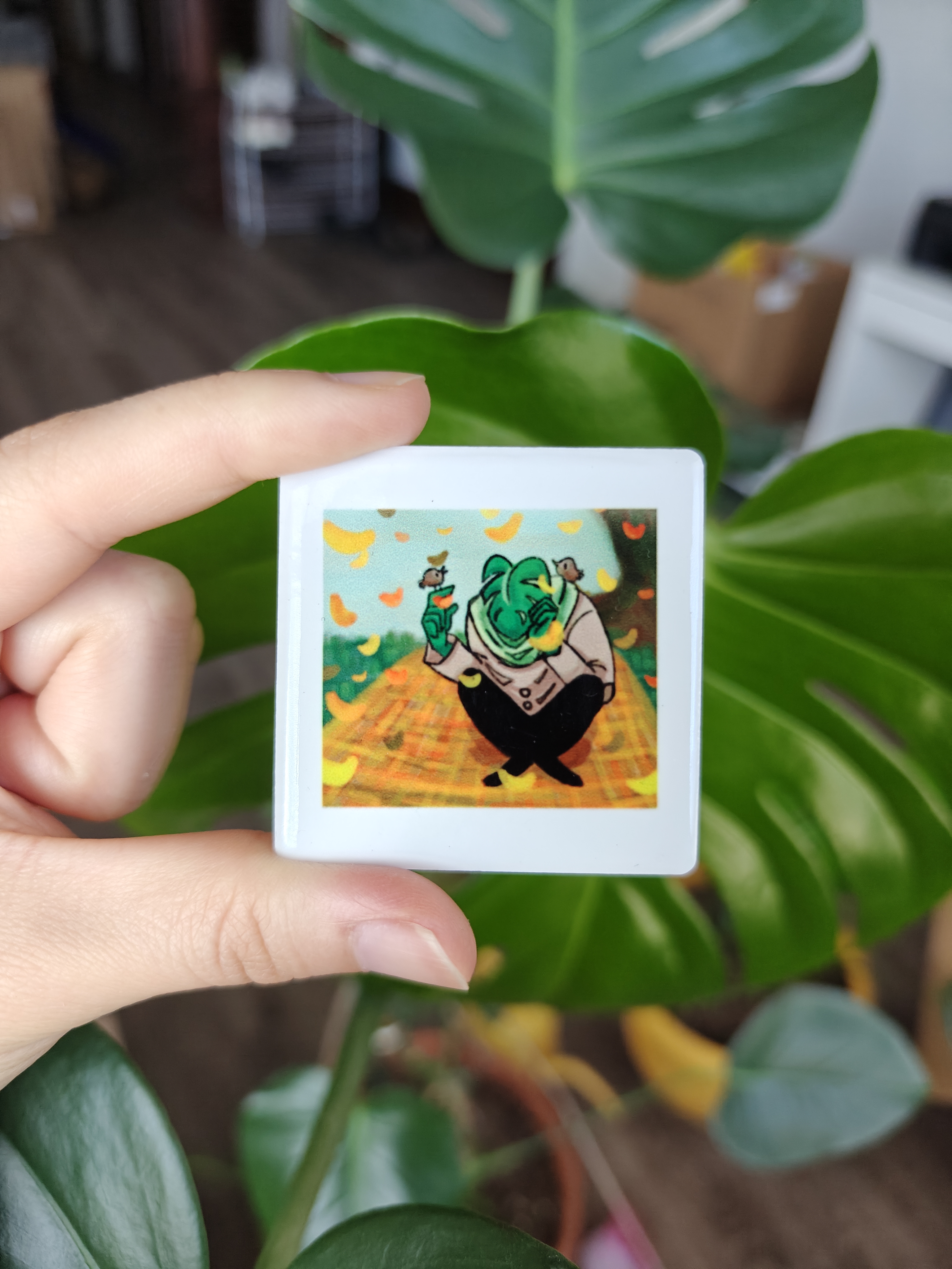 Fall Monstera Square Magnet product thumbnail image Fall Monstera Square Magnet product thumbnail image