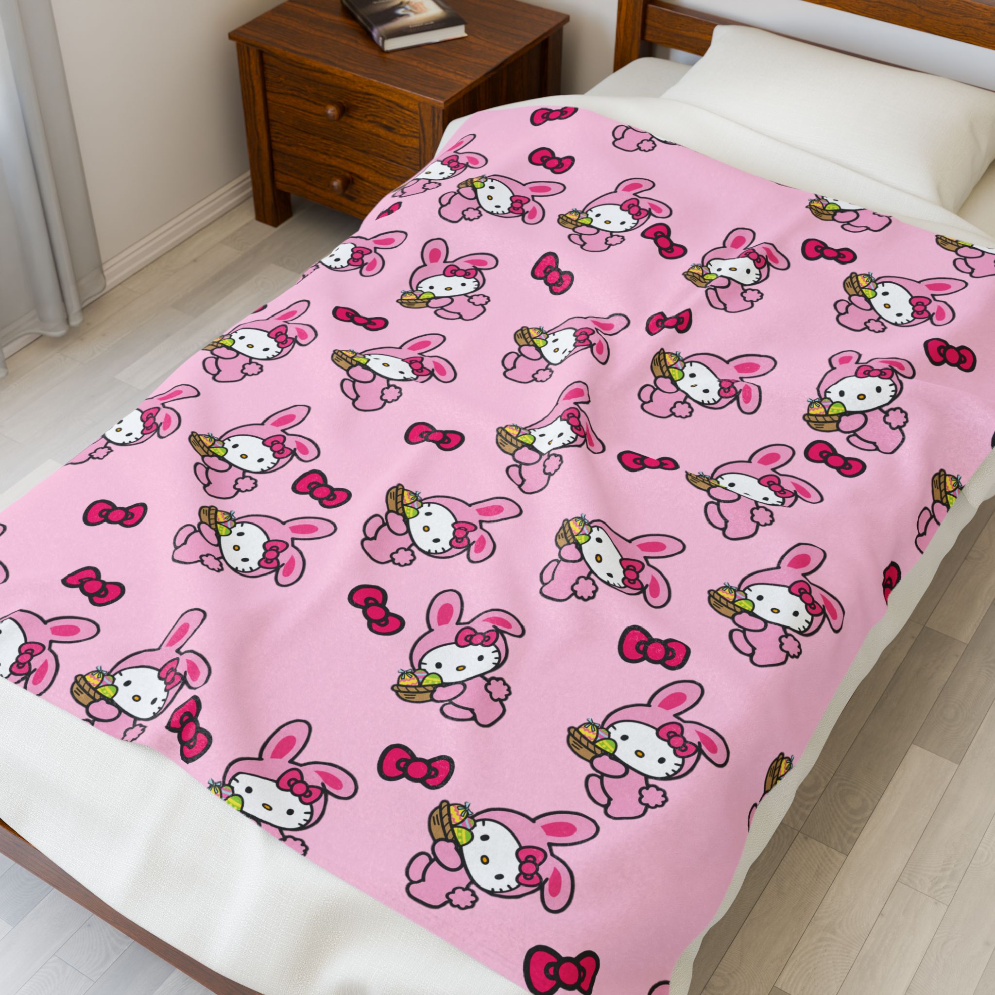 Cute Hello Kitty Pattern Fleece Blanket - Cozy Throw for Bed & Home product thumbnail image Cute Hello Kitty Pattern Fleece Blanket - Cozy Throw for Bed & Home product thumbnail image