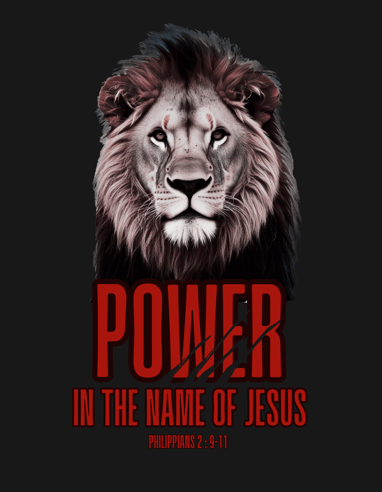 Lion Scripture Tee Philippians 2:9-11 Lion Scripture Tee Philippians 2:9-11