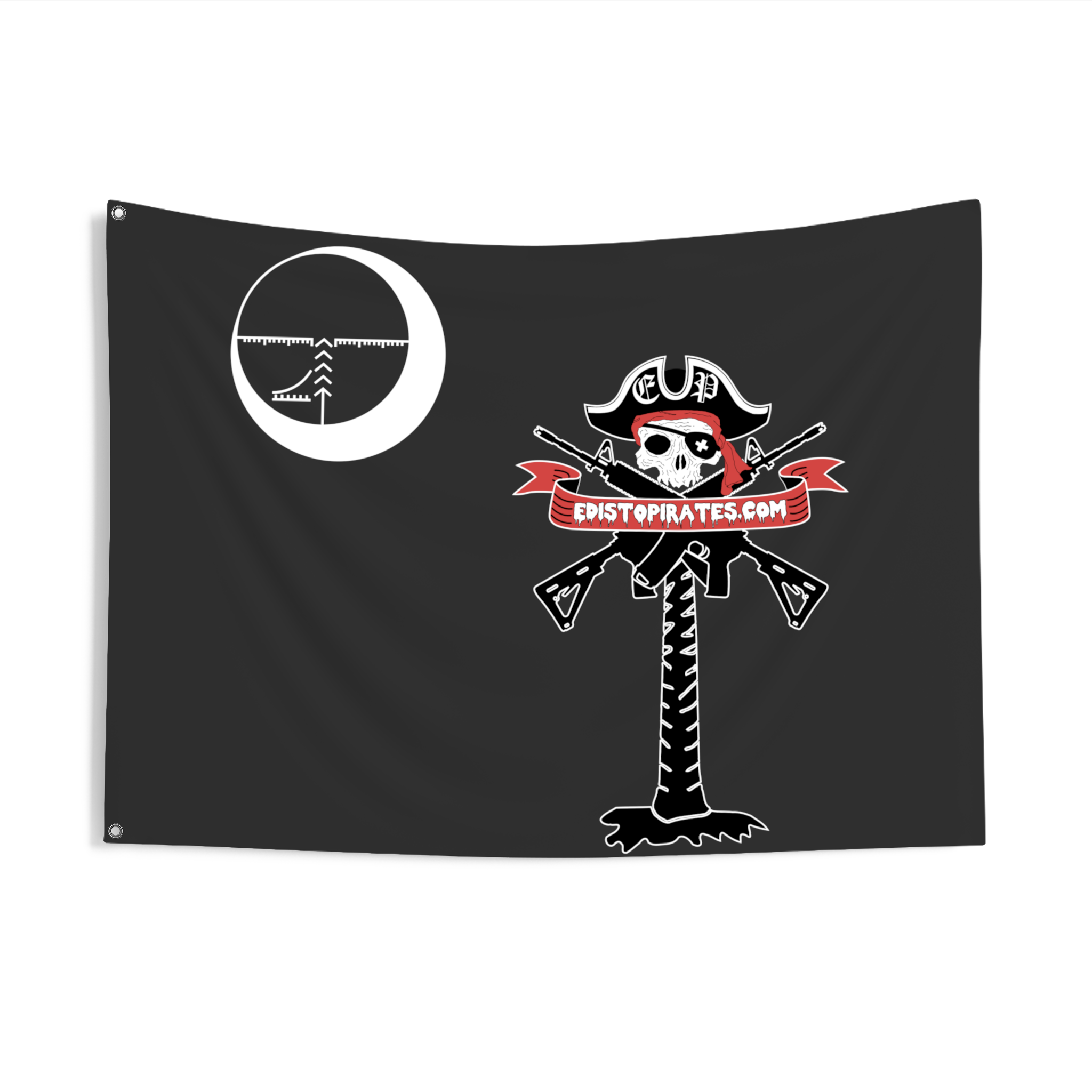 Edisto Pirates Double Sided Flag (Multiple Size Options) - Black product thumbnail image Edisto Pirates Double Sided Flag (Multiple Size Options) - Black product thumbnail image