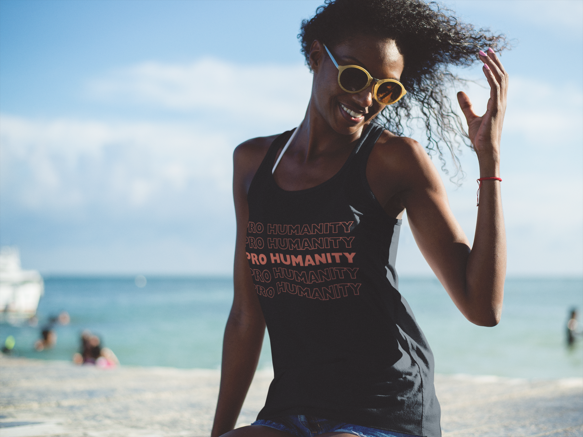 Flowy Tank - Pro Humanity Inspirational Summer Top product thumbnail image Flowy Tank - Pro Humanity Inspirational Summer Top product thumbnail image