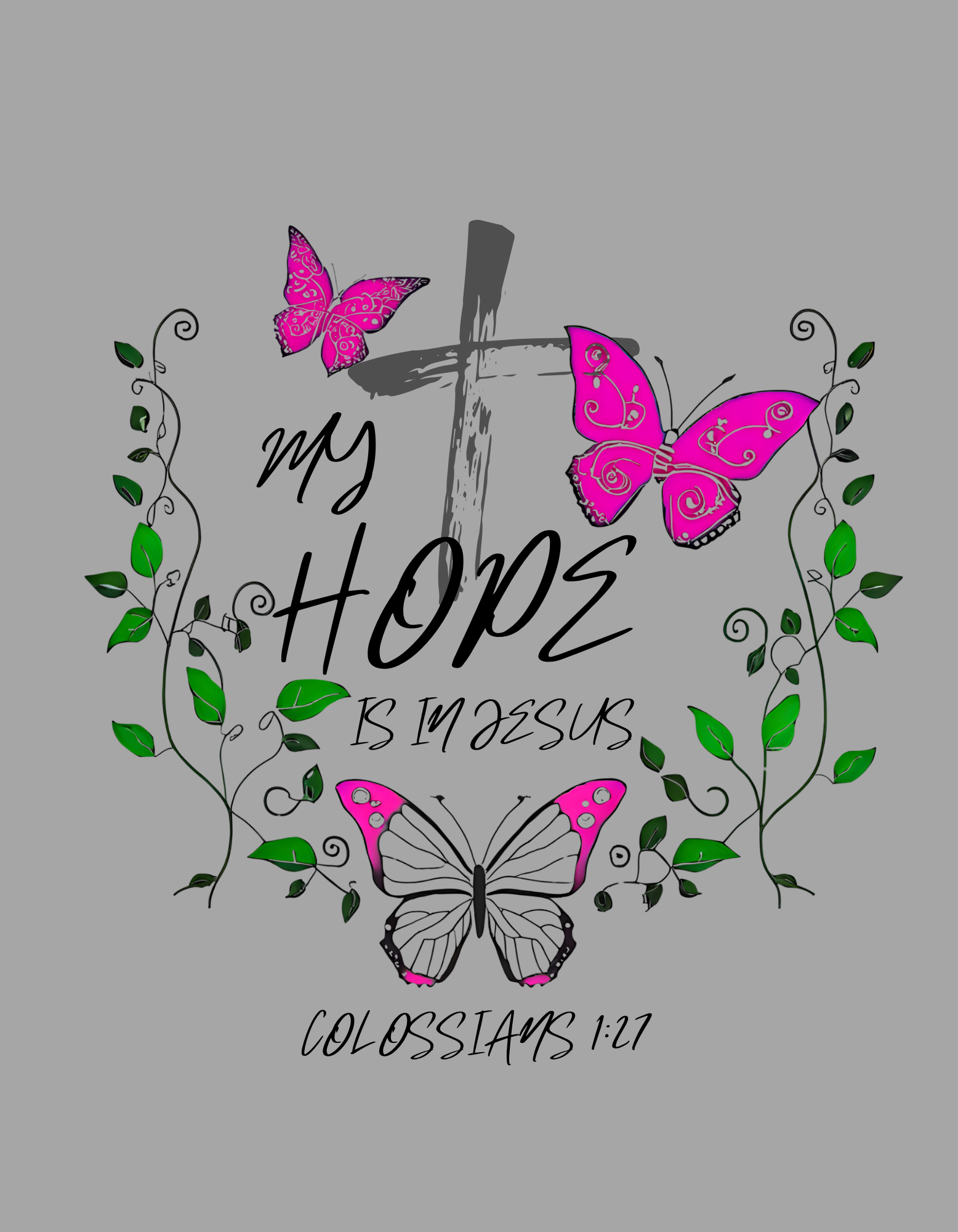 Hope in Jesus Butterfly V-Neck Tee product thumbnail image Hope in Jesus Butterfly V-Neck Tee product thumbnail image