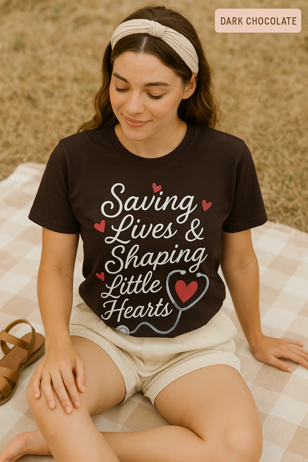 Saving Lives & Shaping Little Hearts Unisex T-Shirt, Nurse Gift, Medical Worker Shirt, Healthcare Hero Tee, Hospital Staff Top, Doctor product thumbnail image Saving Lives & Shaping Little Hearts Unisex T-Shirt, Nurse Gift, Medical Worker Shirt, Healthcare Hero Tee, Hospital Staff Top, Doctor product thumbnail image