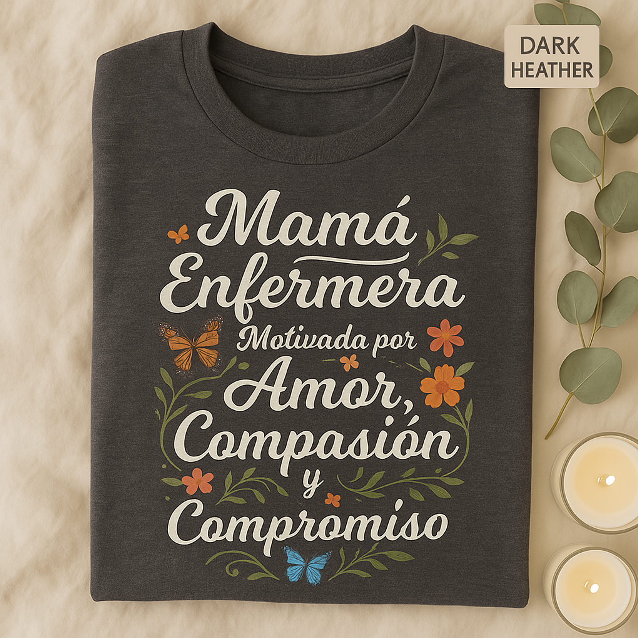 Mamá Enfermera T-Shirt, Mother Nurse, Love Compassion Commitment, Soft Tee, Inspirational Gift product thumbnail image Mamá Enfermera T-Shirt, Mother Nurse, Love Compassion Commitment, Soft Tee, Inspirational Gift product thumbnail image