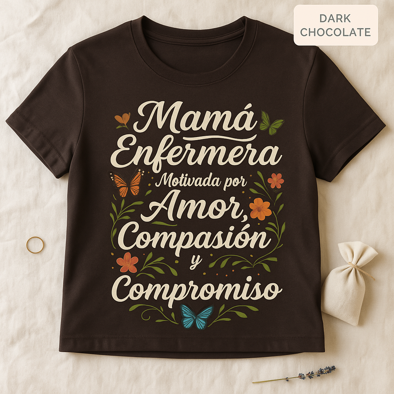Mamá Enfermera T-Shirt, Mother Nurse, Love Compassion Commitment, Soft Tee, Inspirational Gift product thumbnail image Mamá Enfermera T-Shirt, Mother Nurse, Love Compassion Commitment, Soft Tee, Inspirational Gift product thumbnail image