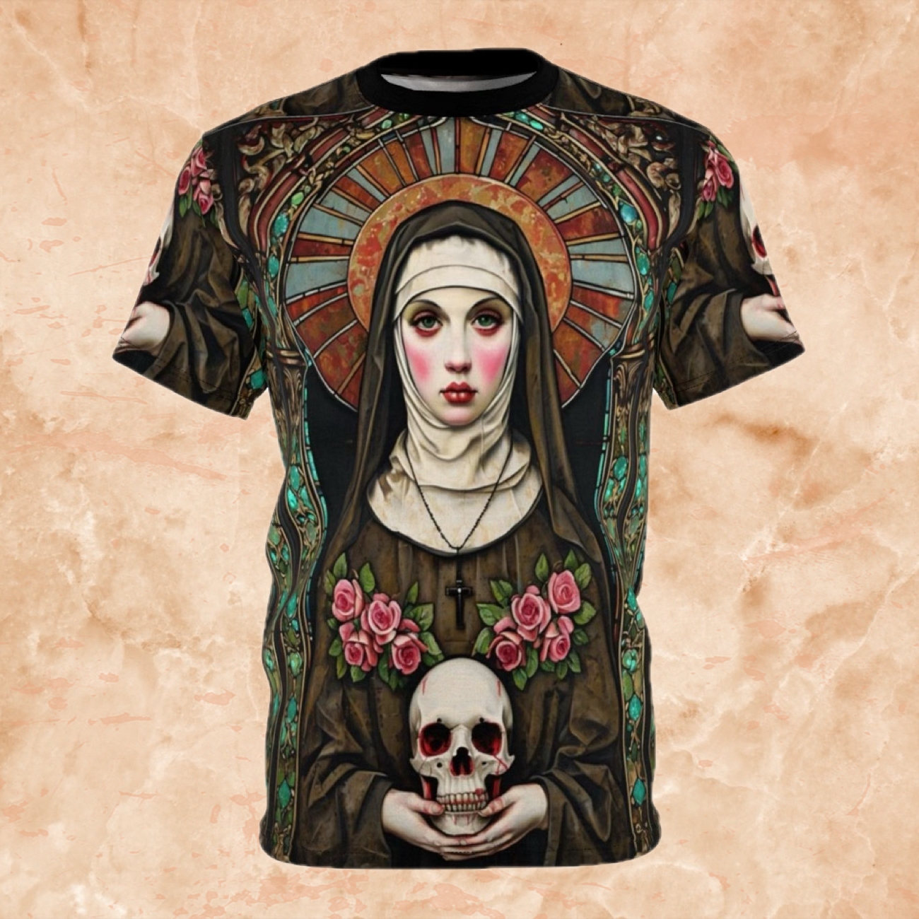 Gothic Saint Graphic Tee, Unisex Cut & Sew Tee, Edgy Fashion, Artistic Apparel, Unique Gift for Lovers of Dark Art, Statement Piece product thumbnail image Gothic Saint Graphic Tee, Unisex Cut & Sew Tee, Edgy Fashion, Artistic Apparel, Unique Gift for Lovers of Dark Art, Statement Piece product thumbnail image