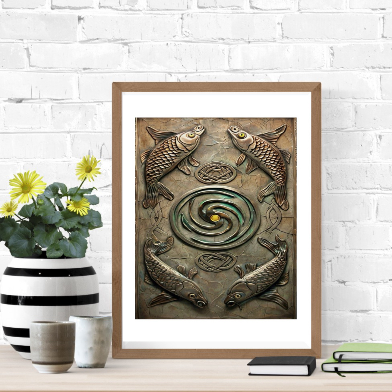 Viking Celtic Matte Vertical Poster - Rustic Fish Art