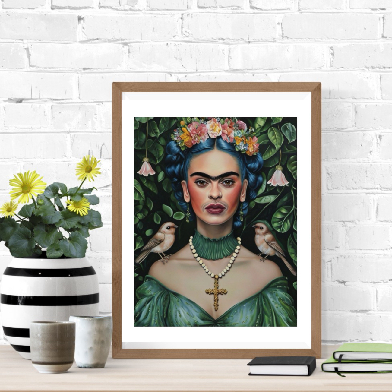 Frida’s Birds Matte Poster , Mexican Folk Art Frida’s Birds Matte Poster , Mexican Folk Art