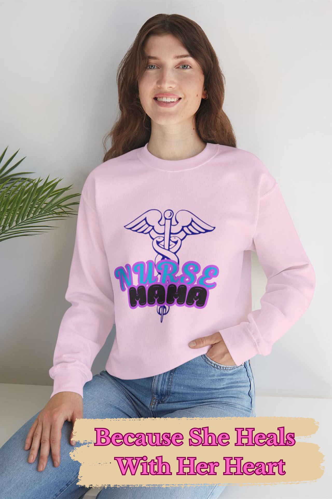 Nurse MAMA Sweatshirt Cozy Crewneck for Nurses Mothers Day Gift for Mom Pink Nurse Mama Shirt Medical Symbol Design Nurse MAMA Sweatshirt Cozy Crewneck for Nurses Mothers Day Gift for Mom Pink Nurse Mama Shirt Medical Symbol Design