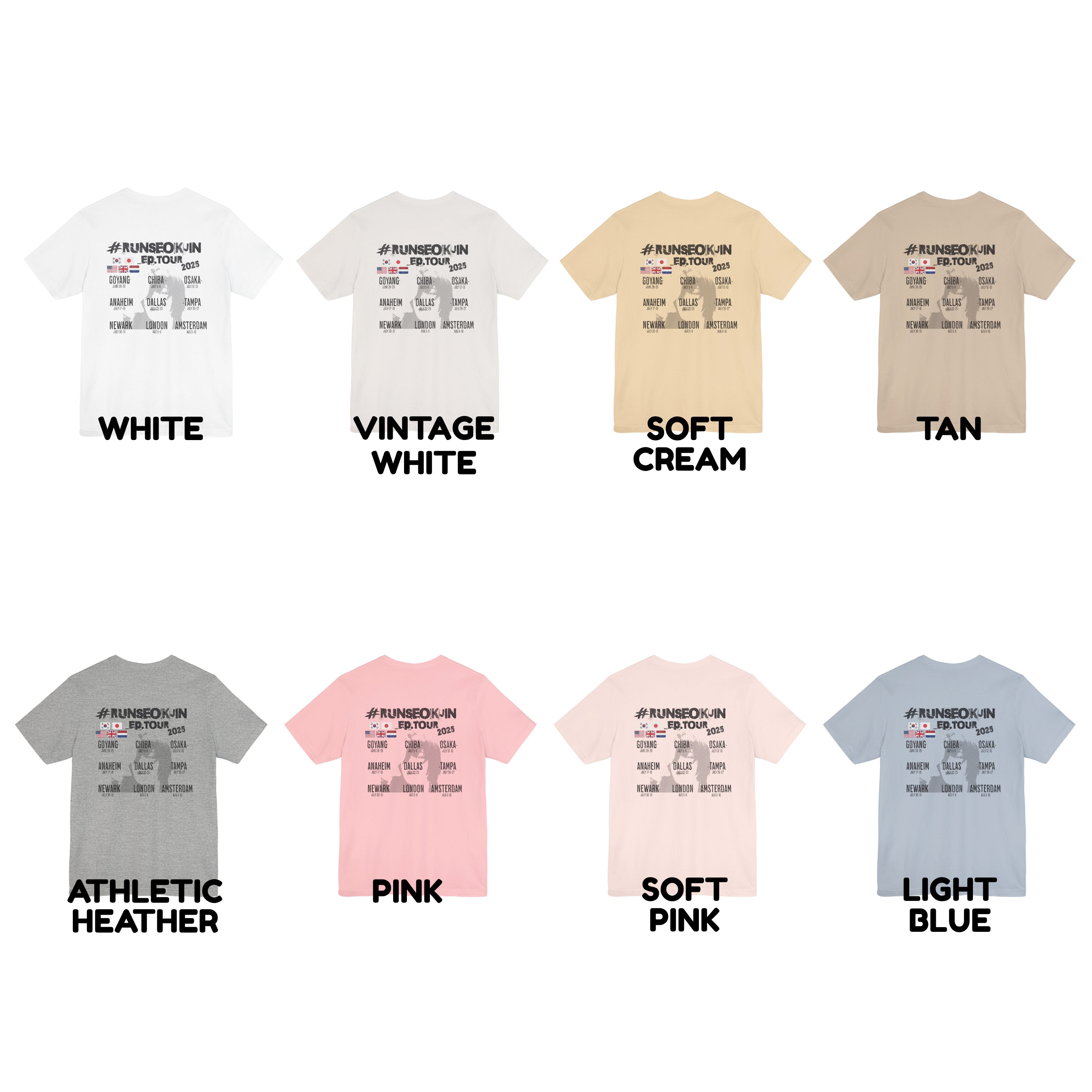 Jin Solo Tour Unisex Tee, Printed on Front and Back, Designed for Army, by Army product thumbnail image Jin Solo Tour Unisex Tee, Printed on Front and Back, Designed for Army, by Army product thumbnail image
