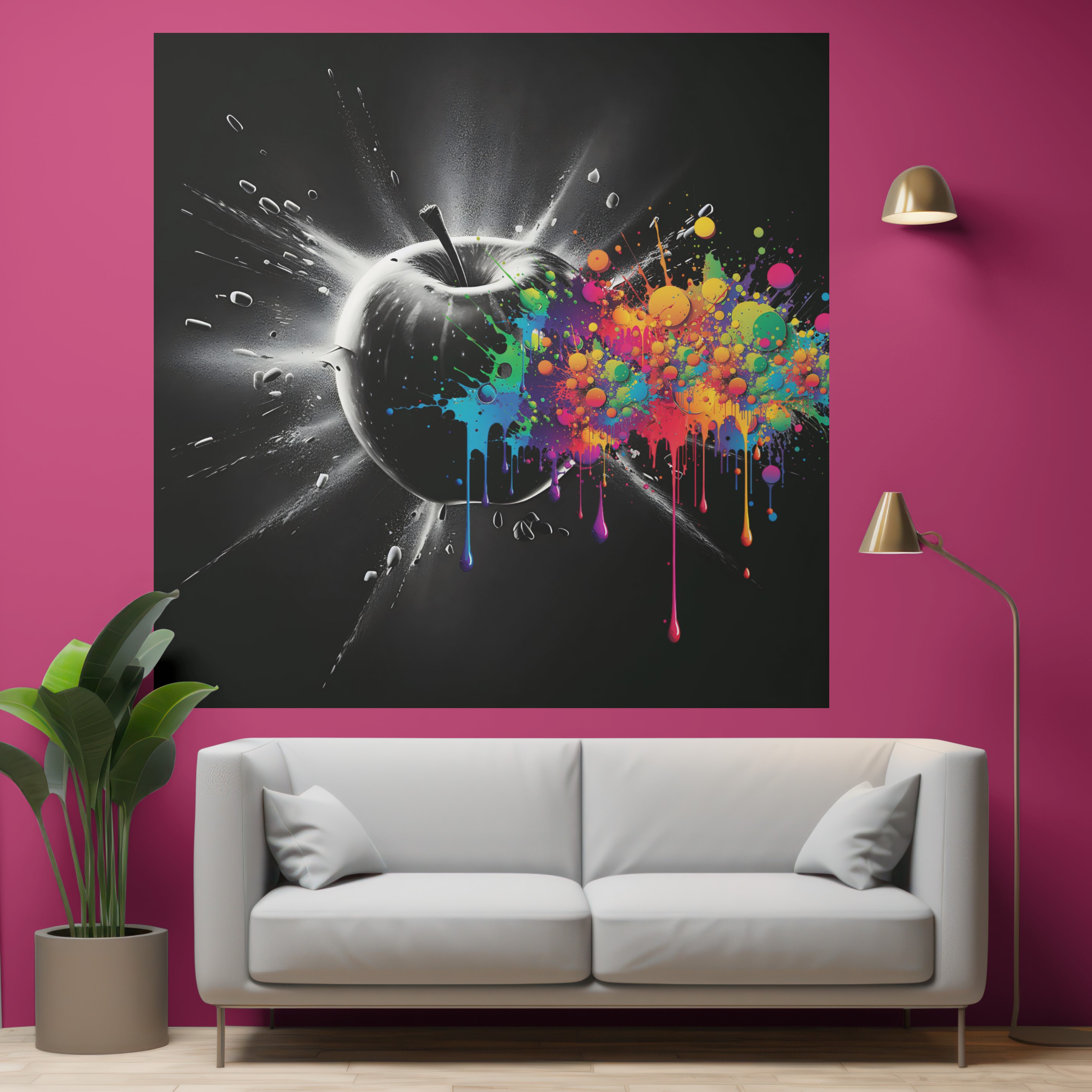 Vibrant Apple Canvas Art - Colorful Abstract Wall Decor for Modern Spaces product thumbnail image Vibrant Apple Canvas Art - Colorful Abstract Wall Decor for Modern Spaces product thumbnail image